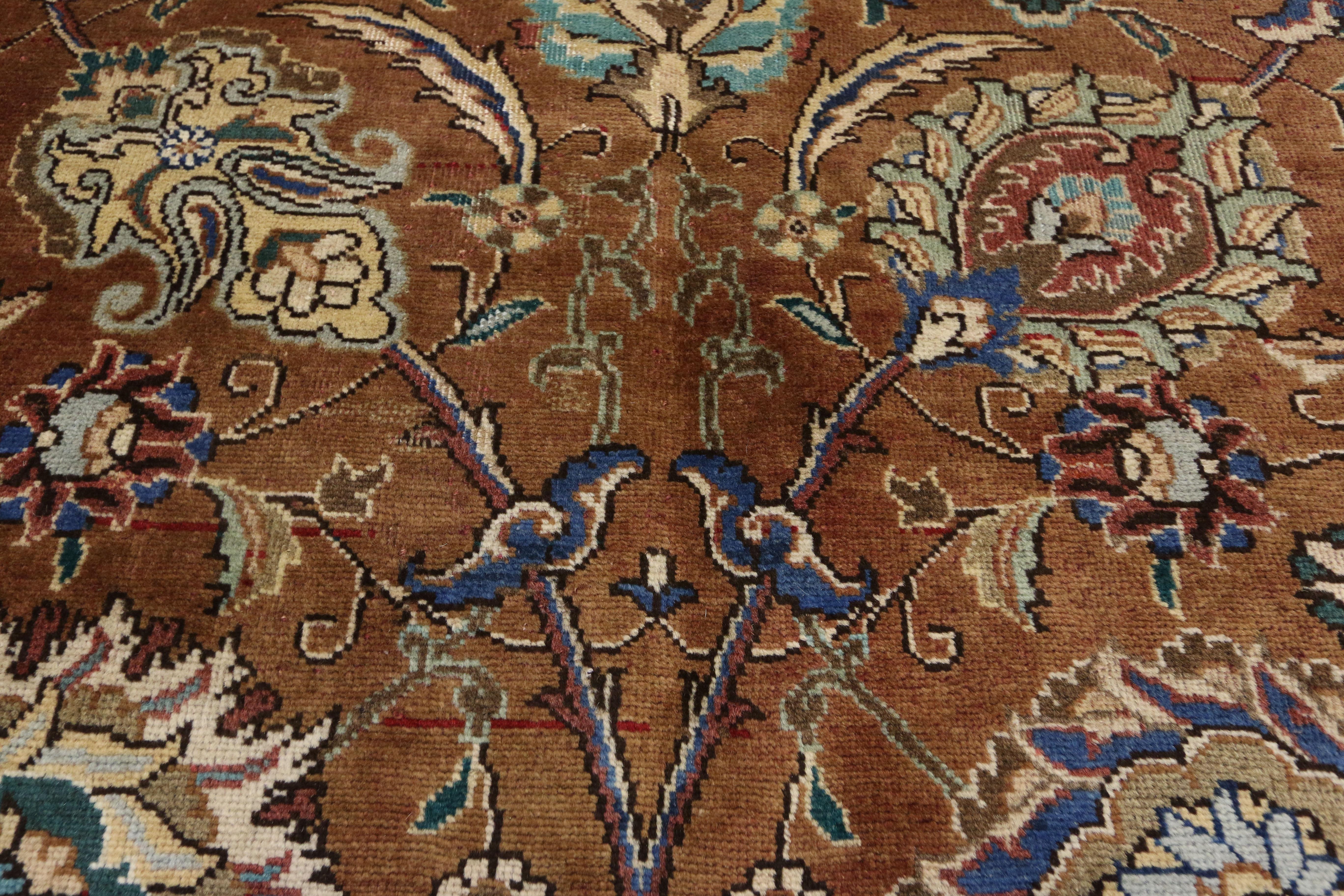 Vintage Persian Tabriz Palace Rug with Arabesque Art Nouveau Style In Good Condition For Sale In Dallas, TX