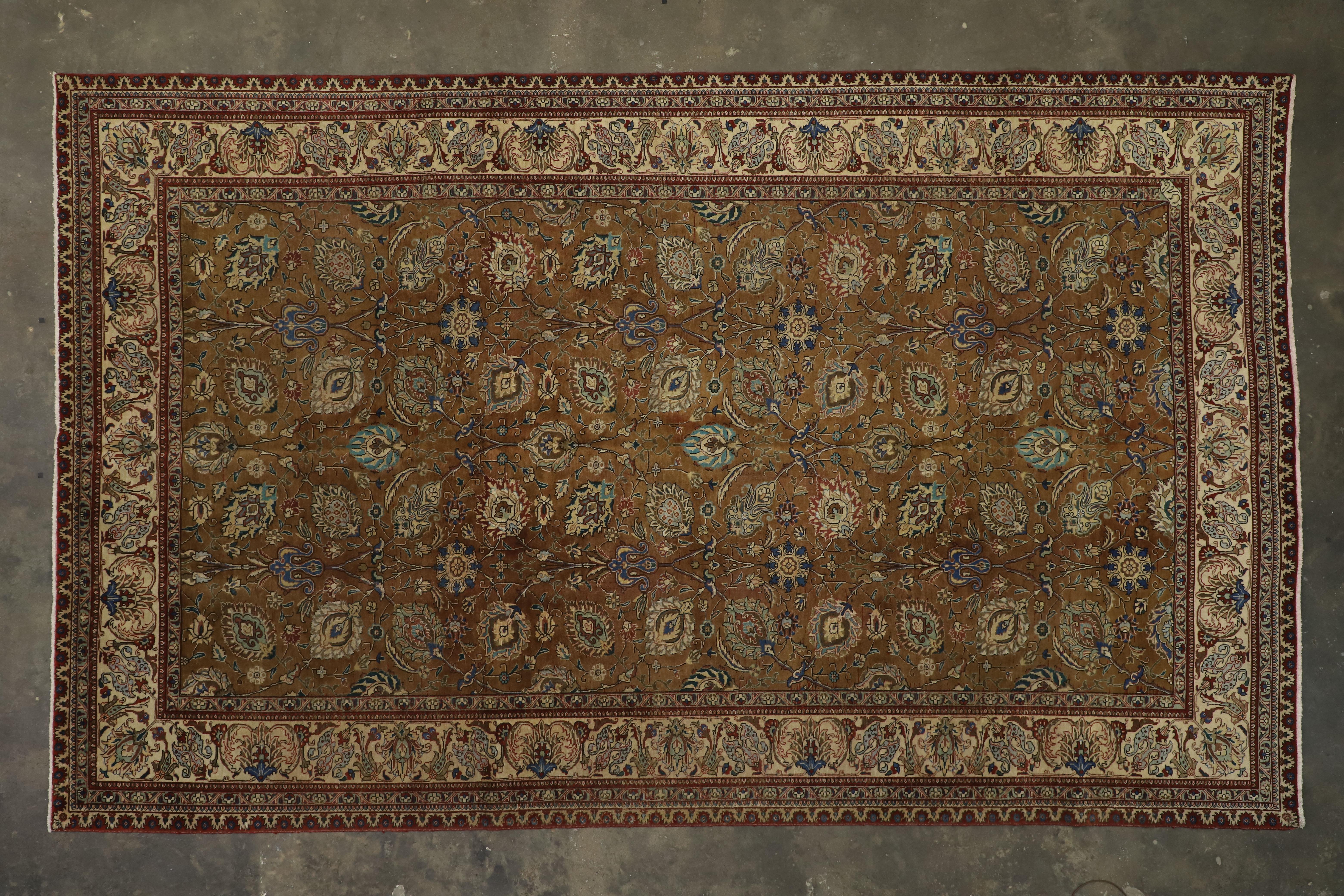 Tappeto vintage Tabriz Palace persiano con stile Arabesque Art Nouveau in vendita 8