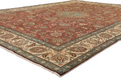 1950's Persian Tabriz Hunting Rug with Traditional Style