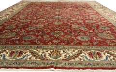 Vintage Persian Tabriz Gallery Rug with Hunting Scene and Medieval Style