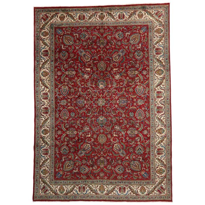 Vintage Persian Tabriz Gallery Rug with Hunting Scene and Medieval ...