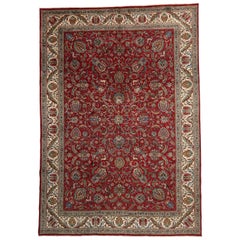 Vintage Persian Tabriz Gallery Rug with Hunting Scene and Medieval Style