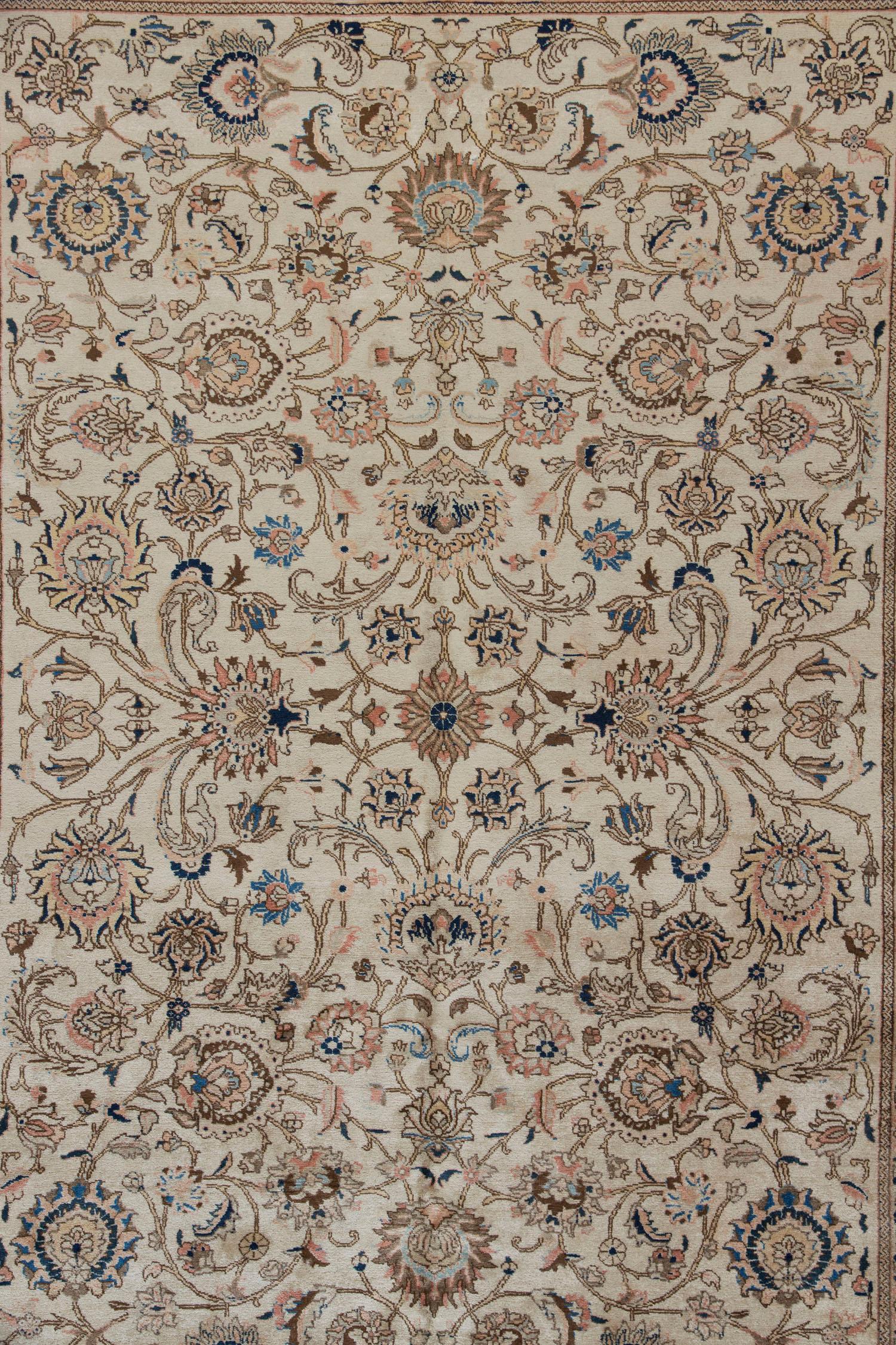 Vintage Persisch Tabriz Handgeknüpfter Teppich  7'9 x 11' (Handgewebt) im Angebot