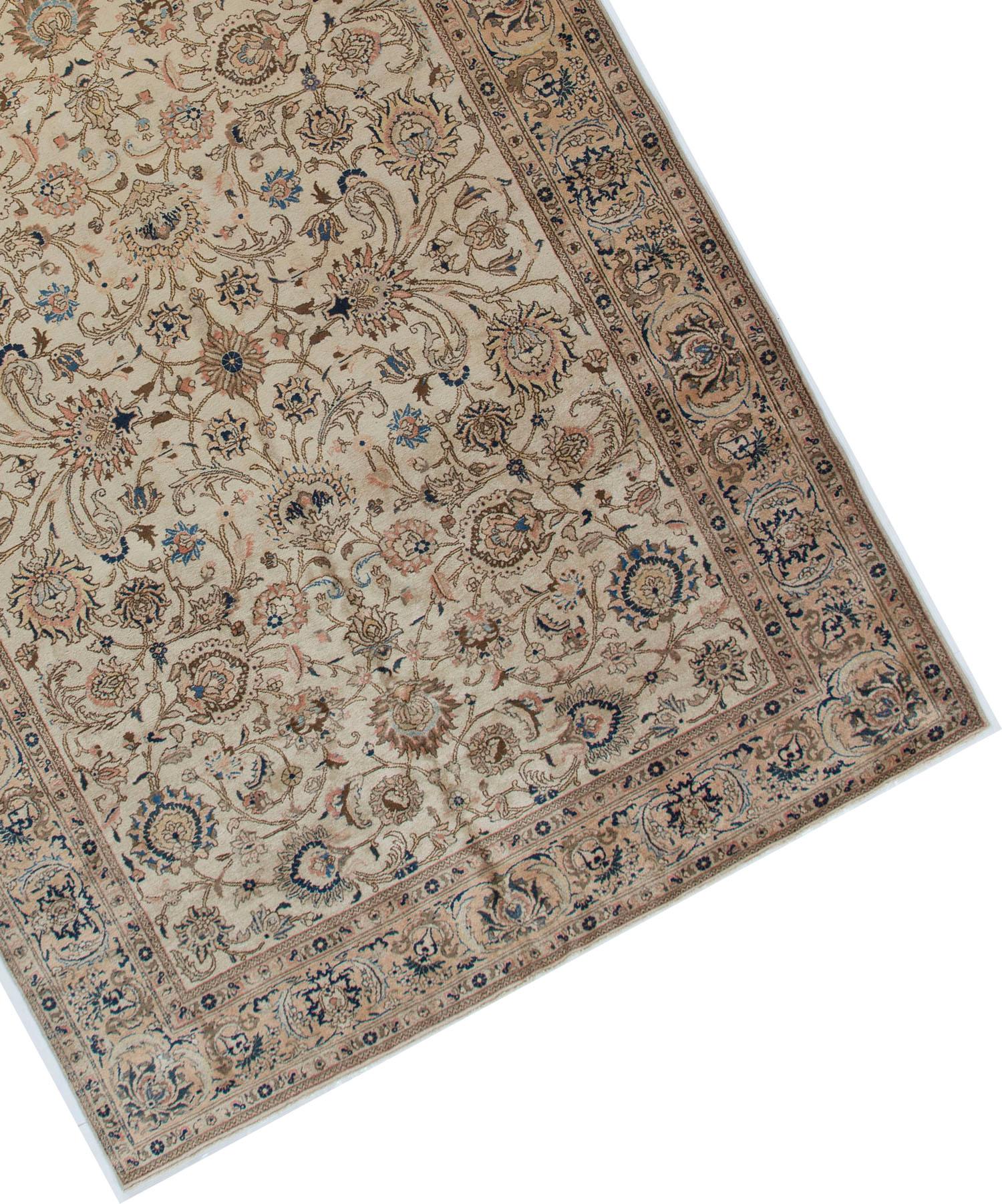 Vintage Persisch Tabriz Handgeknüpfter Teppich  7'9 x 11' (20. Jahrhundert) im Angebot