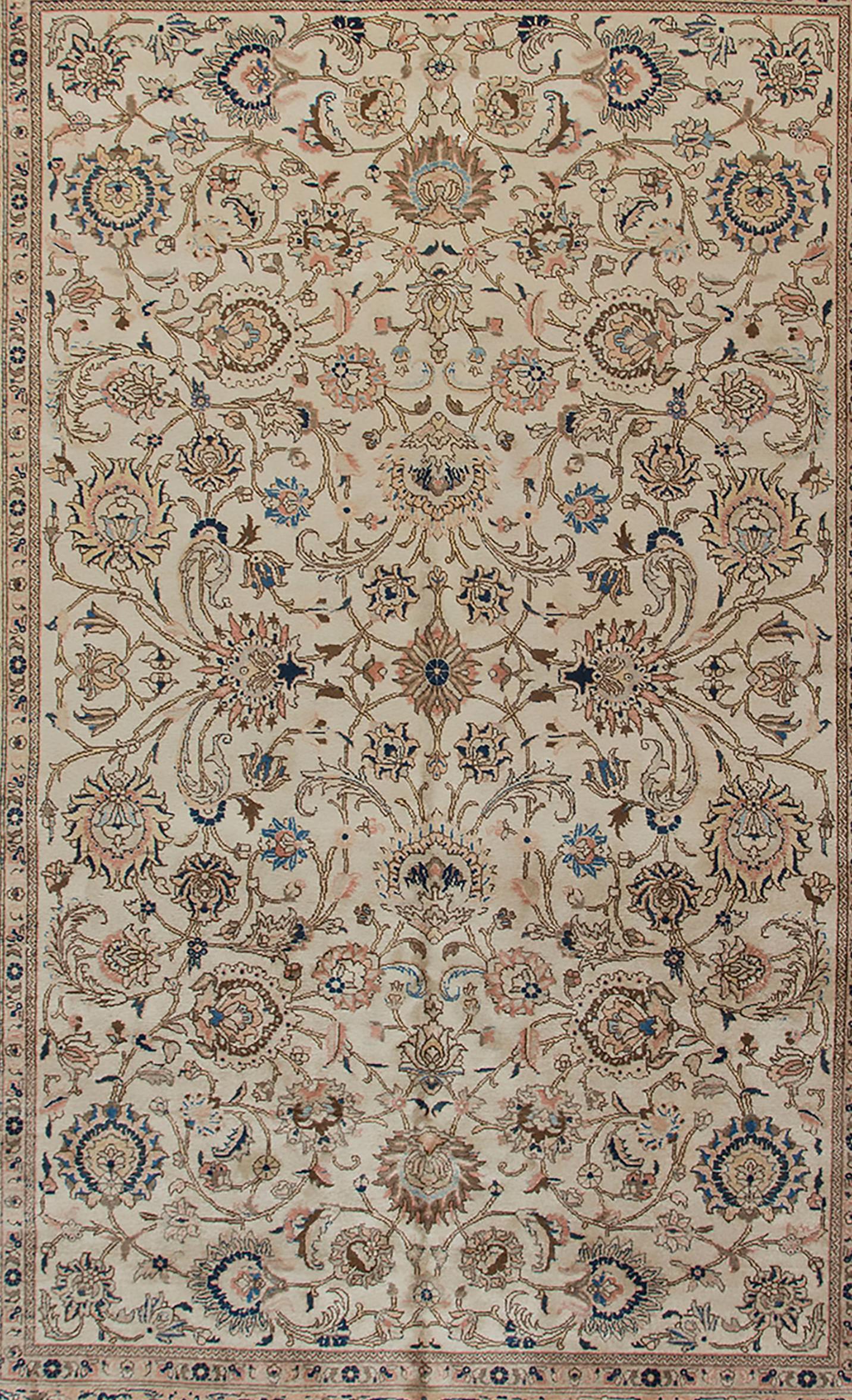 XX secolo Tappeto persiano vintage Tabriz annodato a mano  7'9 x 11' in vendita