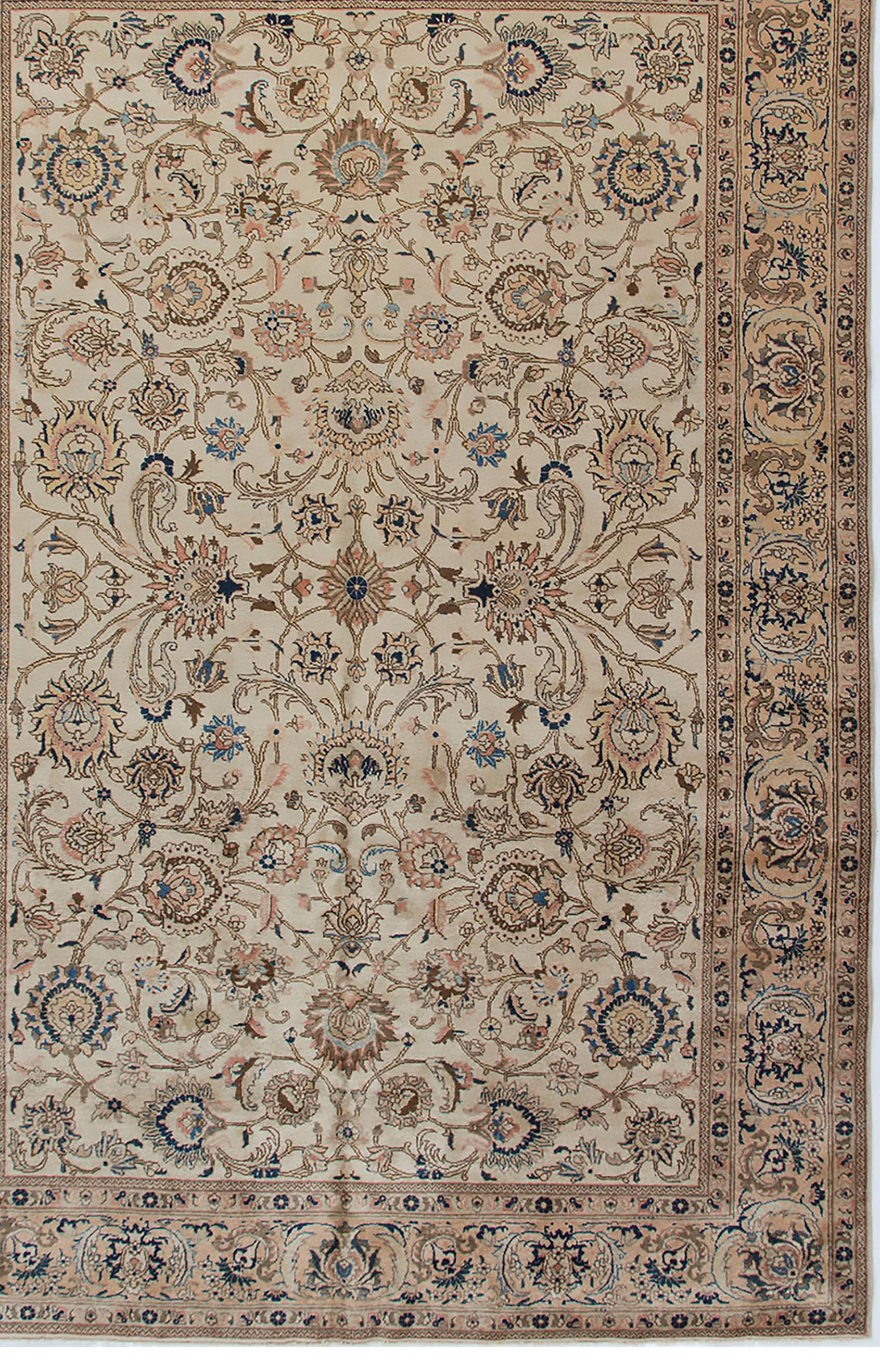 Tappeto persiano vintage Tabriz annodato a mano  7'9 x 11' in vendita 1