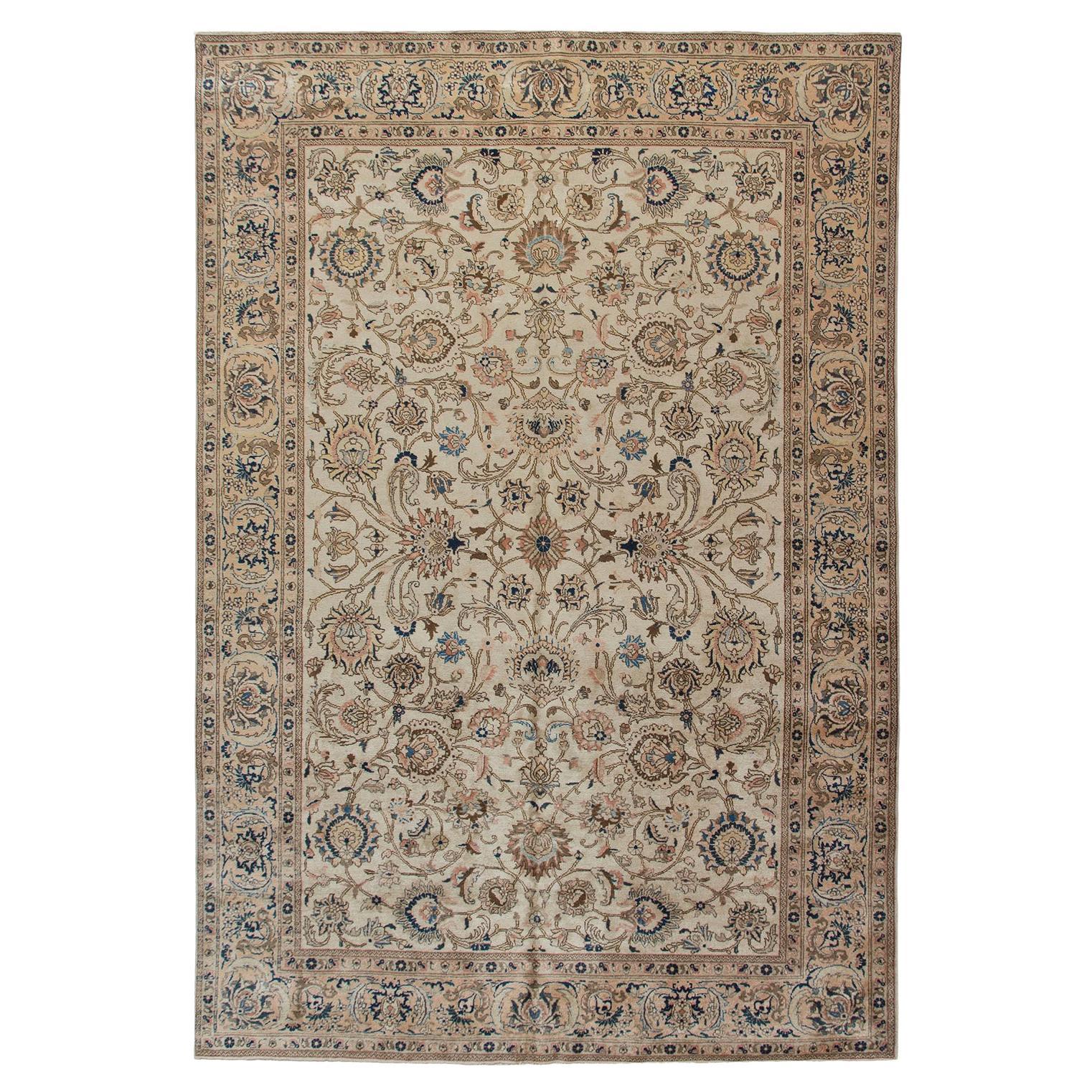Tappeto persiano vintage Tabriz annodato a mano  7'9 x 11'