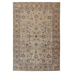Vintage Persian Tabriz Hand Knotted Rug  7'9 x 11'