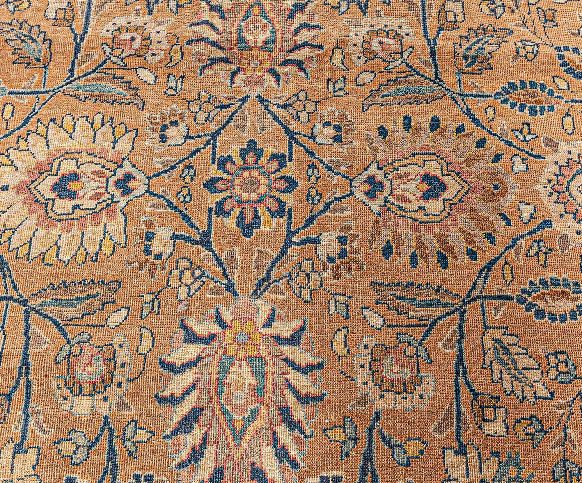 Hand-Knotted Vintage Persian Tabriz Handmade Wool Rug For Sale