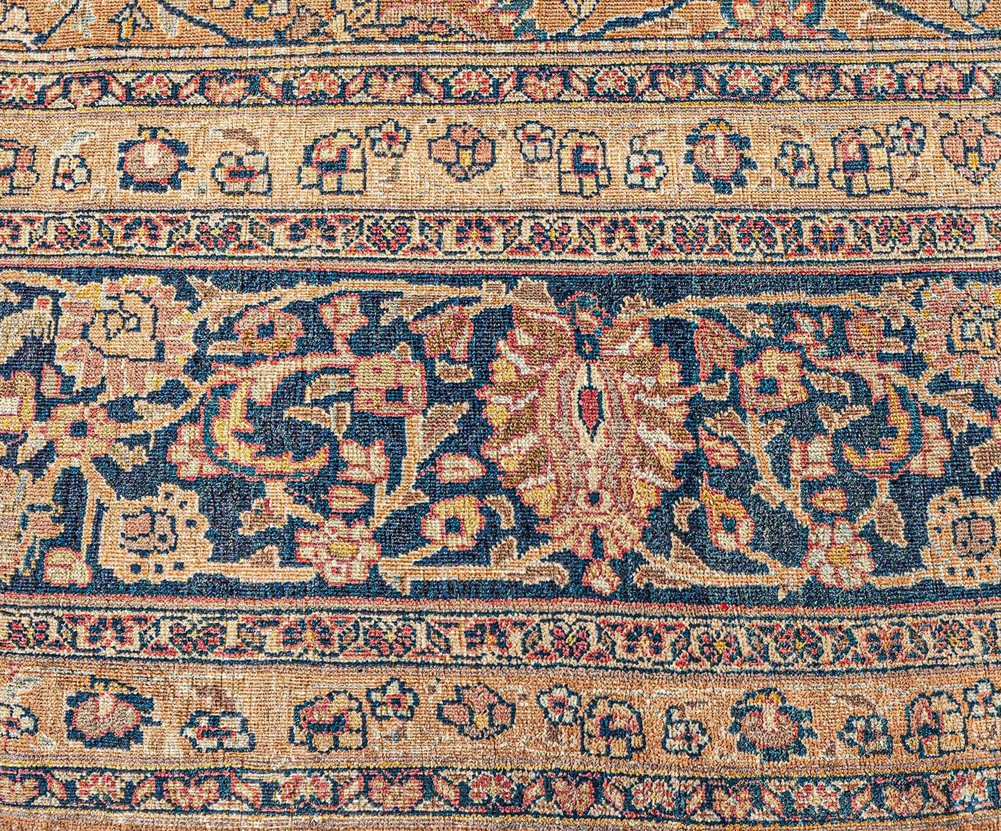 Vintage Persian Tabriz Handmade Wool Rug For Sale 1