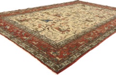 Vintage Persian Tabriz Hunting Pictorial Tableau Carpet