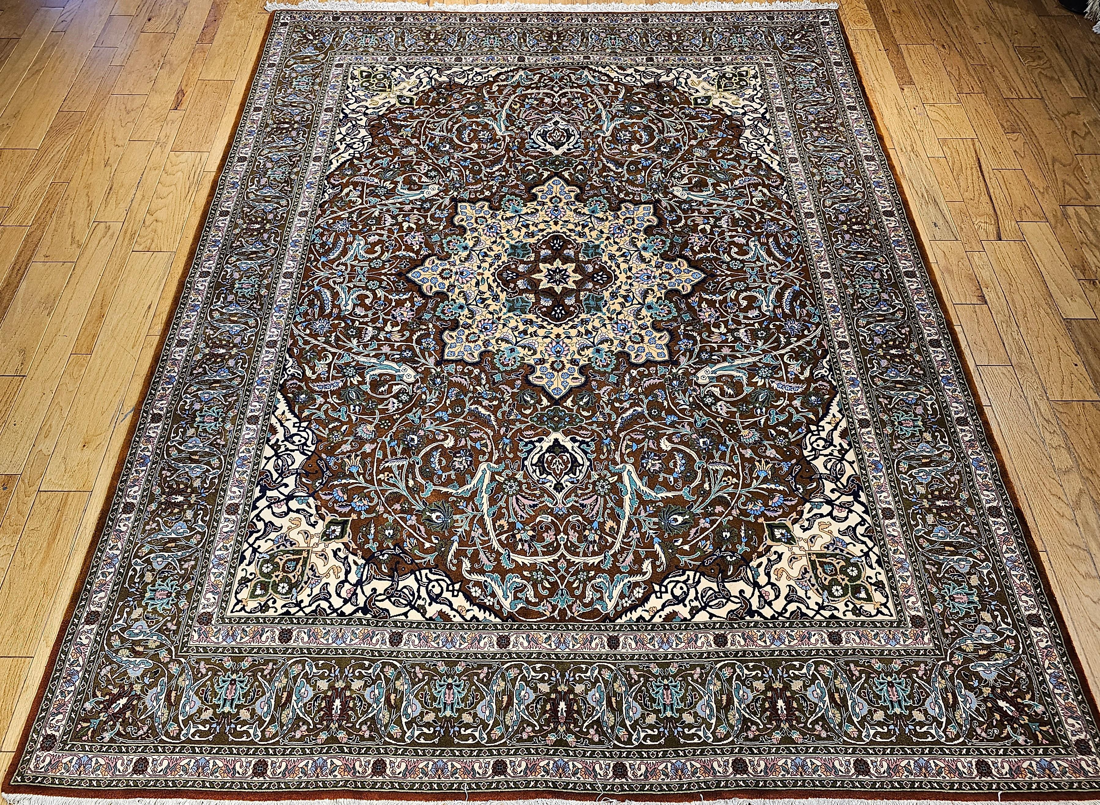 Tappeto persiano Tabriz vintage con disegno 