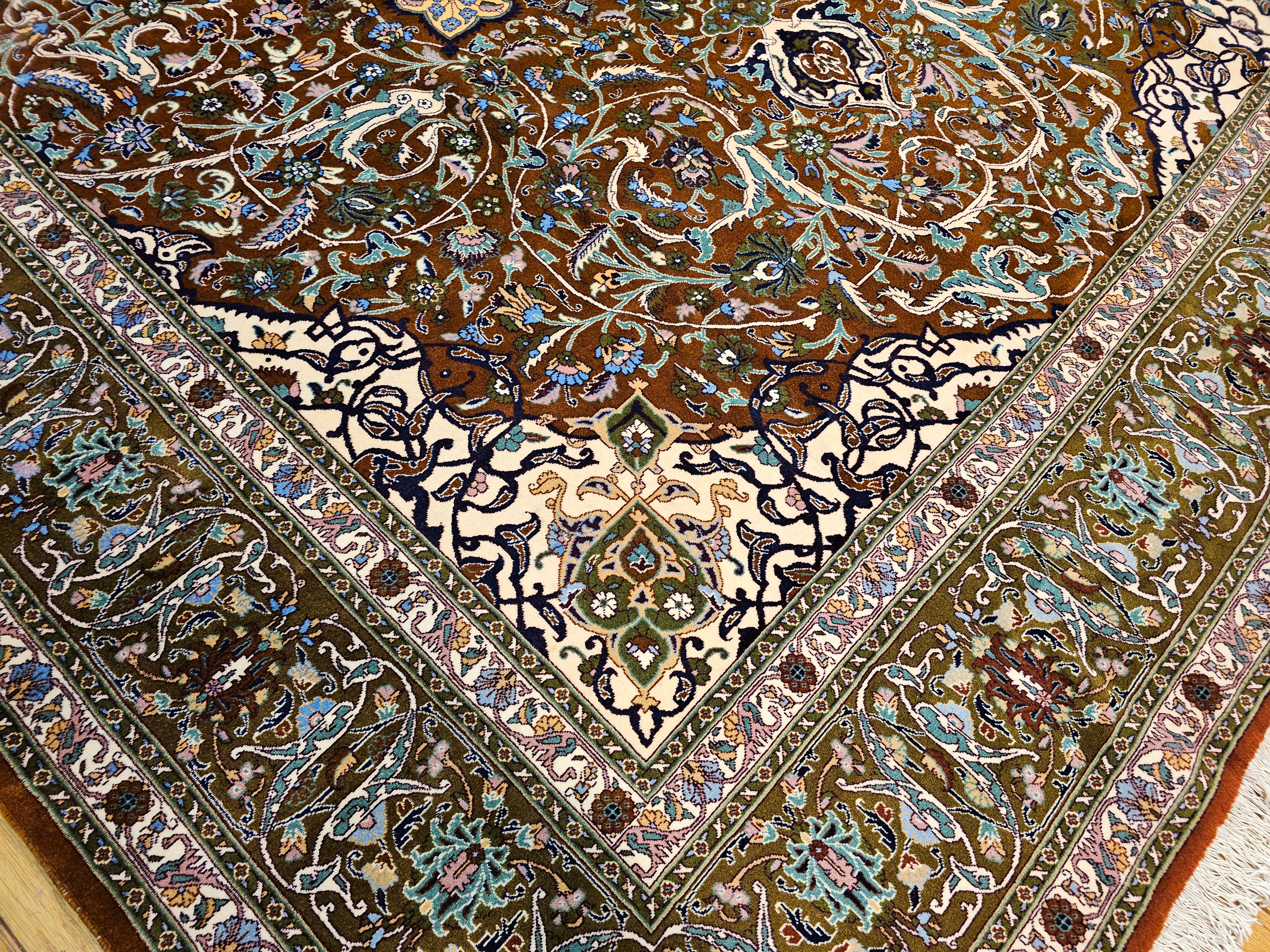 Lana Tappeto persiano Tabriz vintage con disegno 