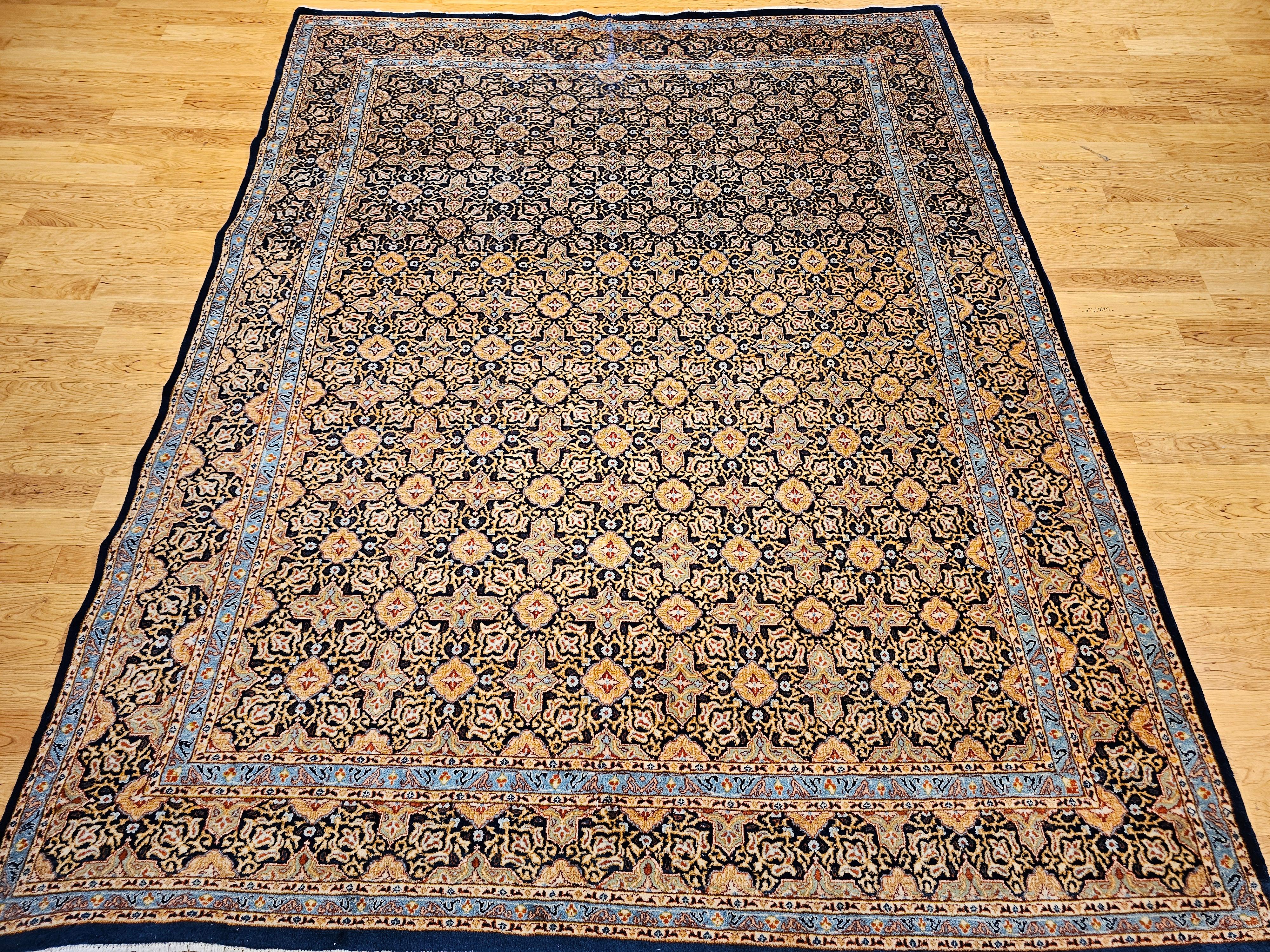 Tapis persan Tabriz à motif géométrique sur toute sa surface en vente 6