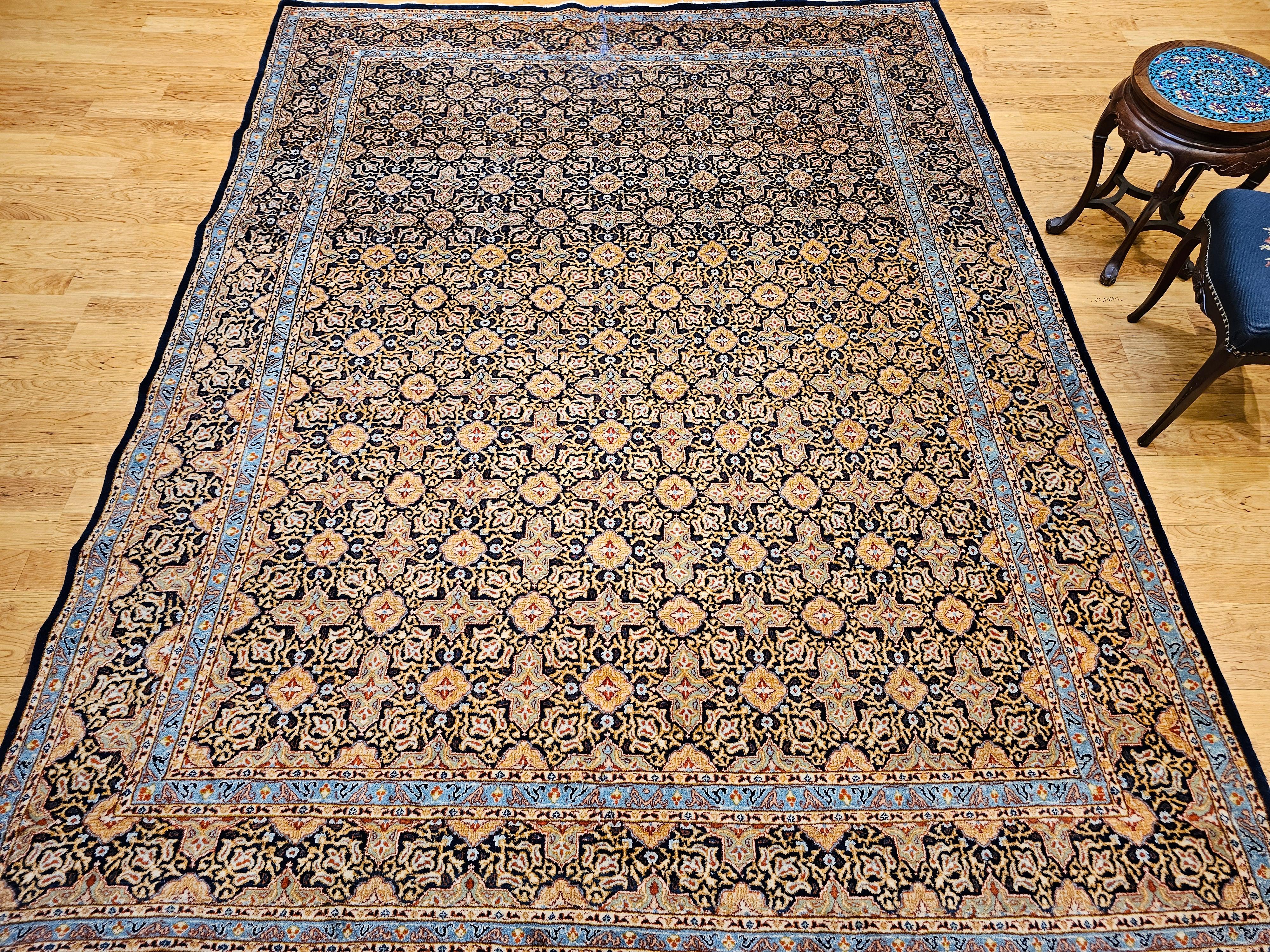 Tapis persan Tabriz à motif géométrique sur toute sa surface en vente 8
