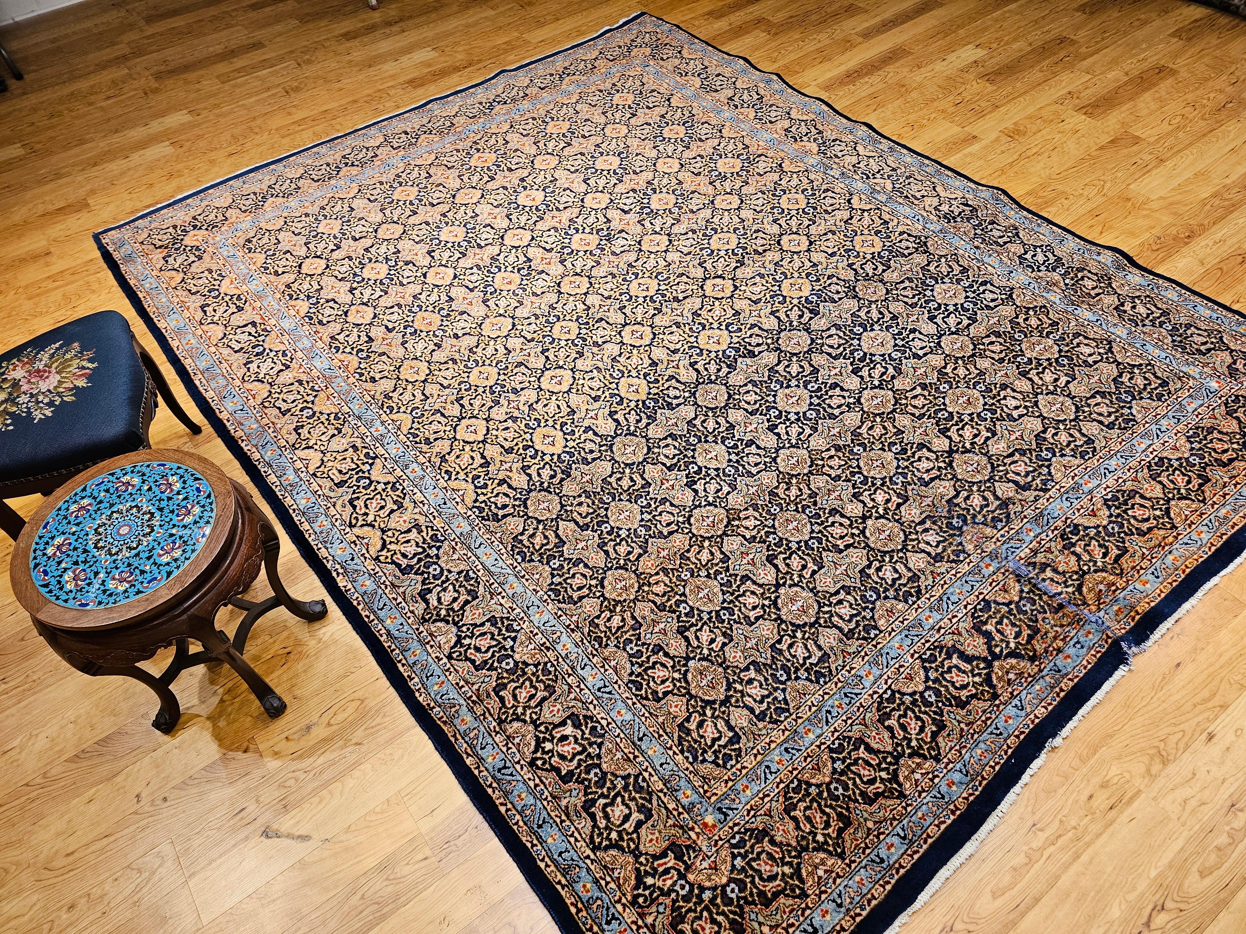 Tapis persan Tabriz à motif géométrique sur toute sa surface en vente 10