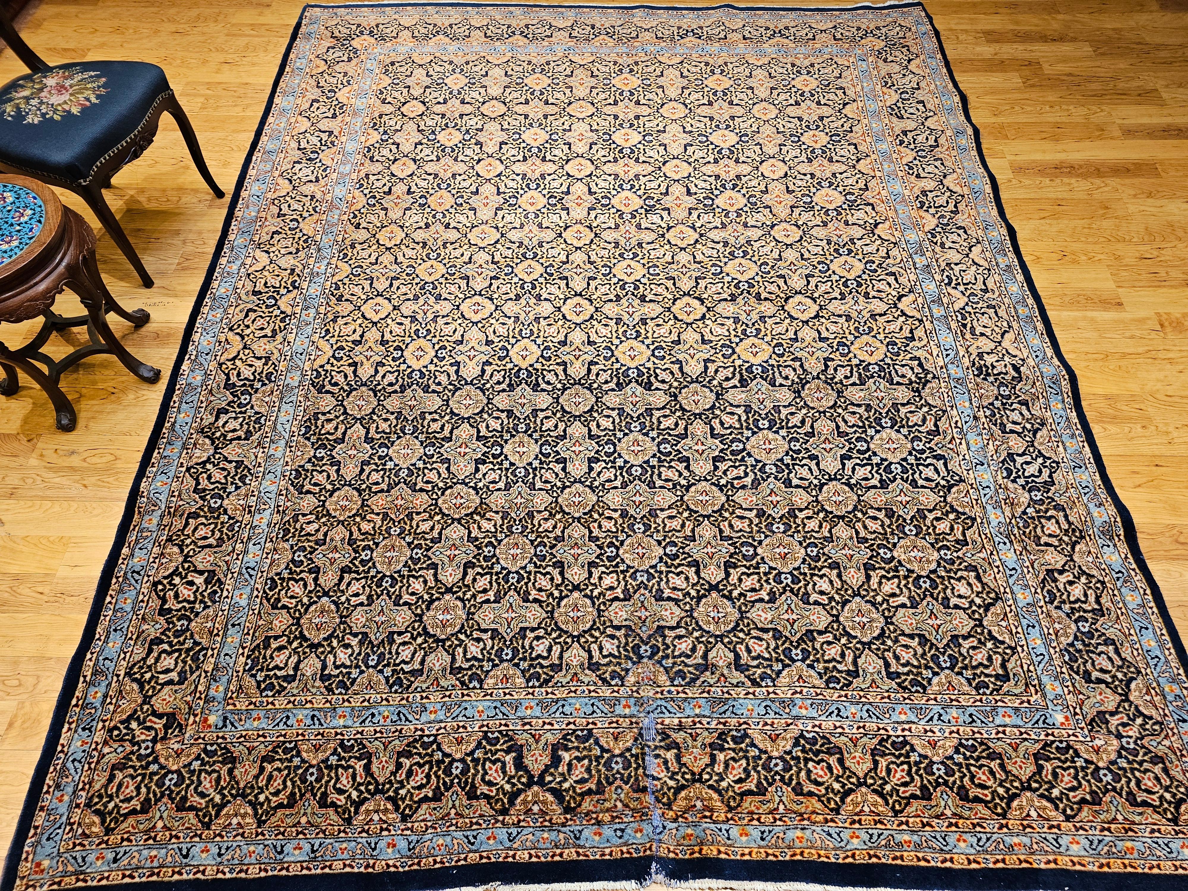 Tapis persan Tabriz à motif géométrique sur toute sa surface en vente 11