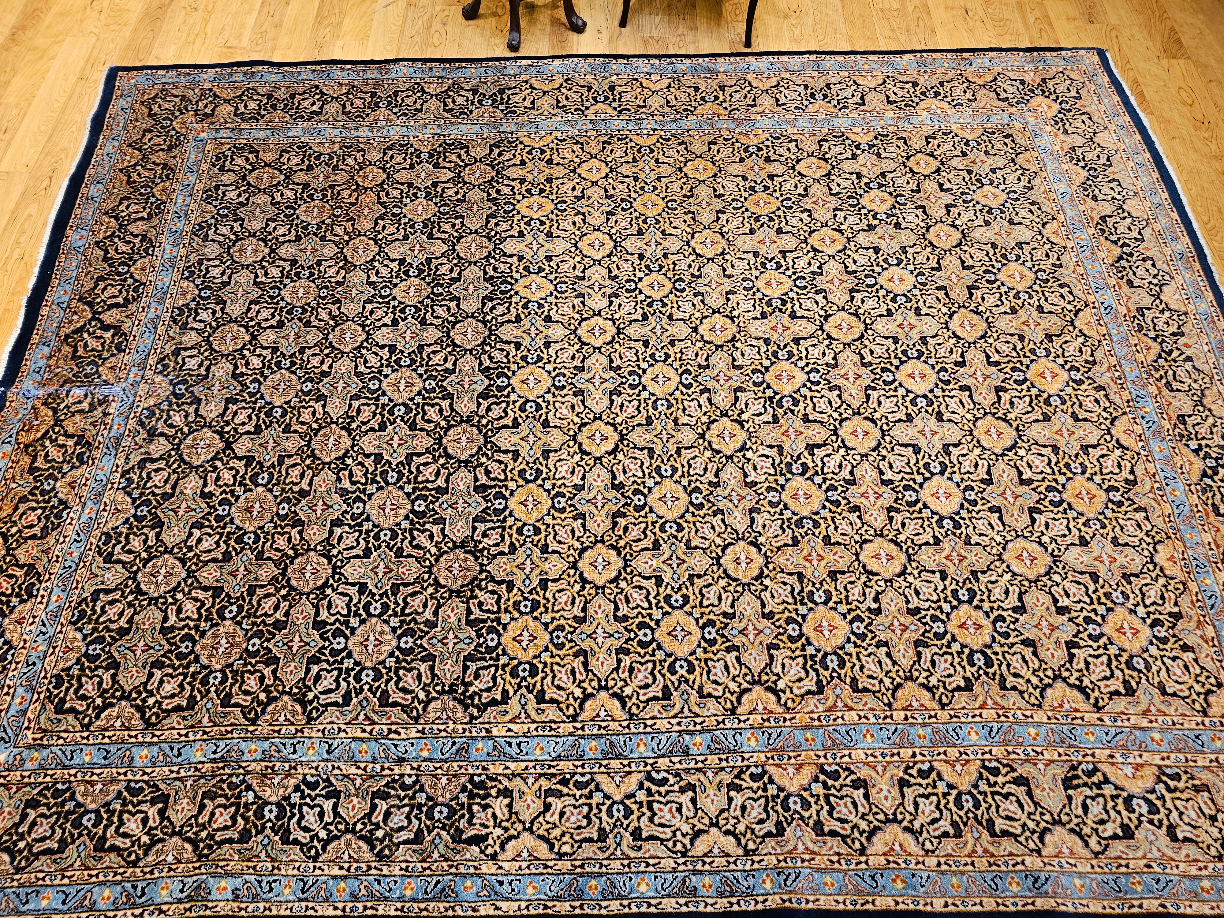 Tapis persan Tabriz à motif géométrique sur toute sa surface en vente 13