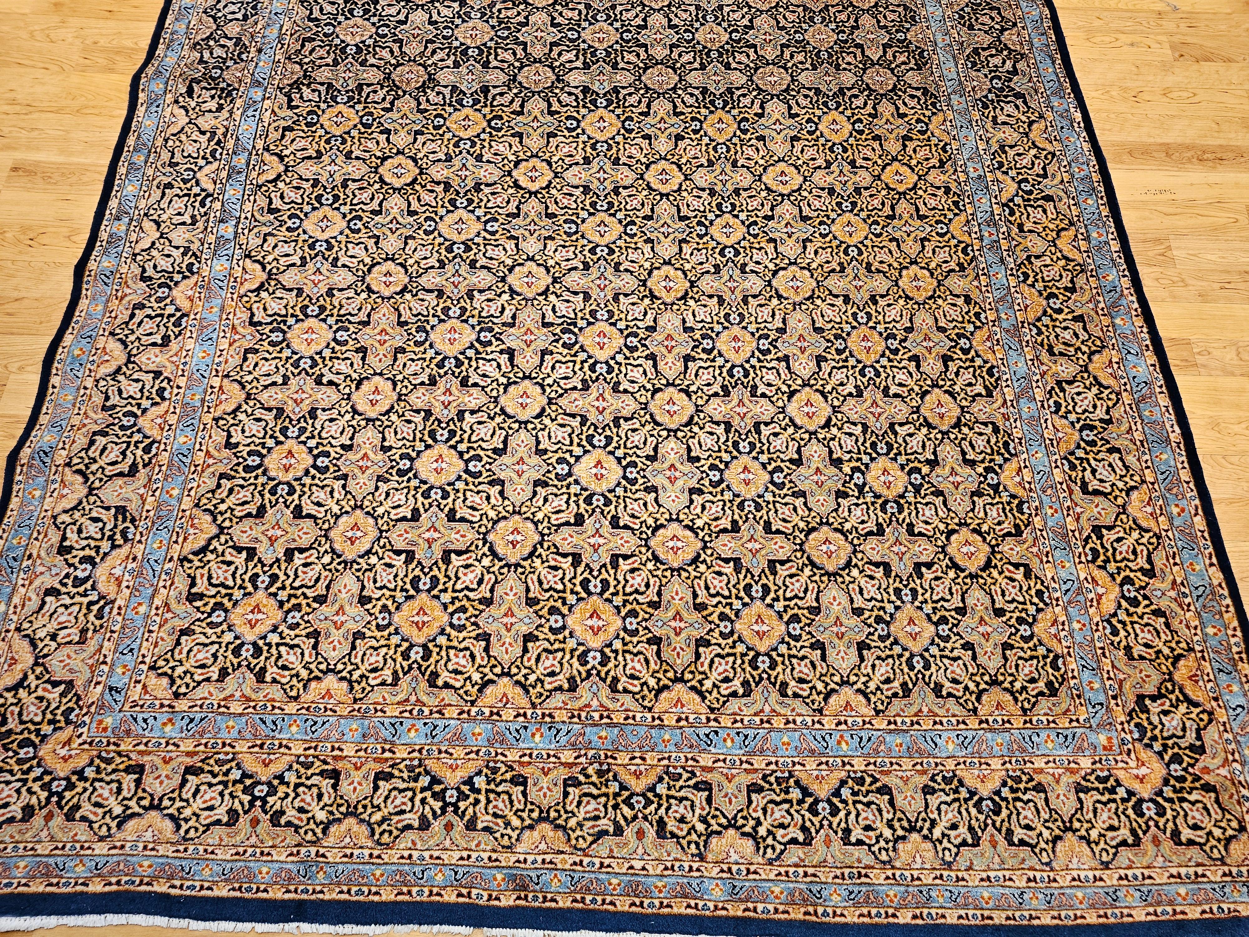 Perse Tapis persan Tabriz à motif géométrique sur toute sa surface en vente
