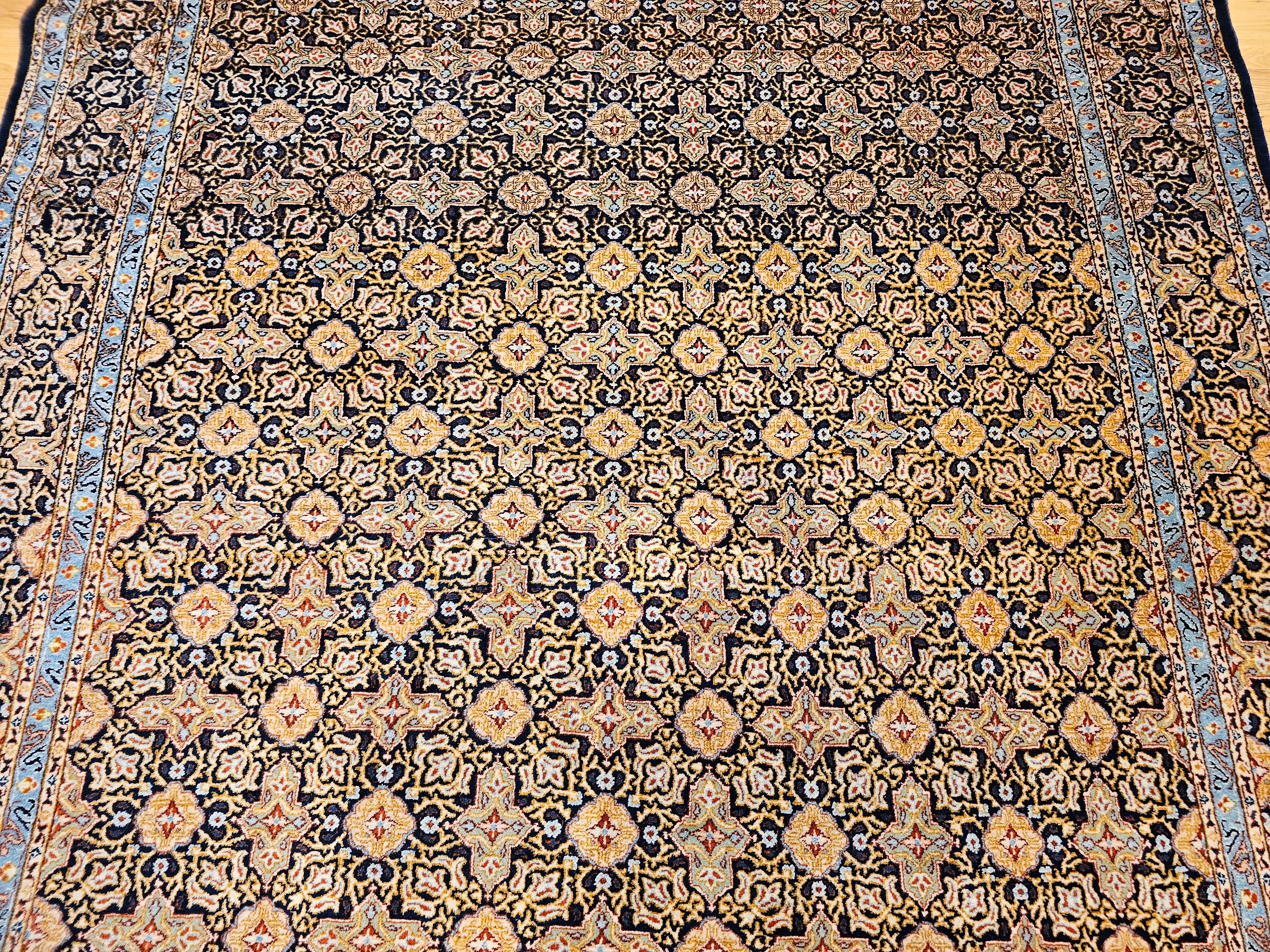 Tissé à la main Tapis persan Tabriz à motif géométrique sur toute sa surface en vente