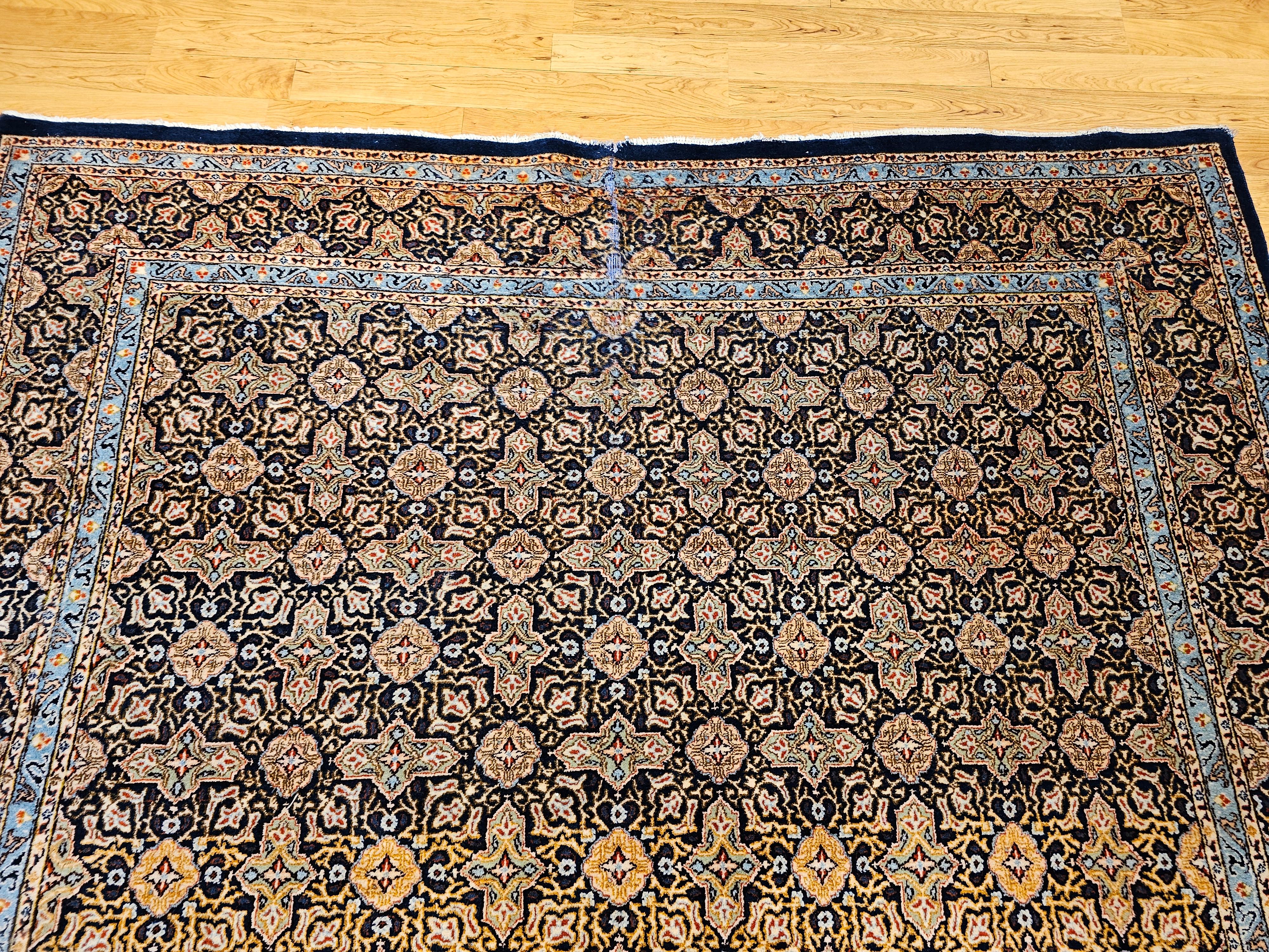Tapis persan Tabriz à motif géométrique sur toute sa surface Bon état - En vente à Barrington, IL