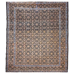 Vintage Room Size Persian Tabriz Rug in an Allover Geometric Pattern