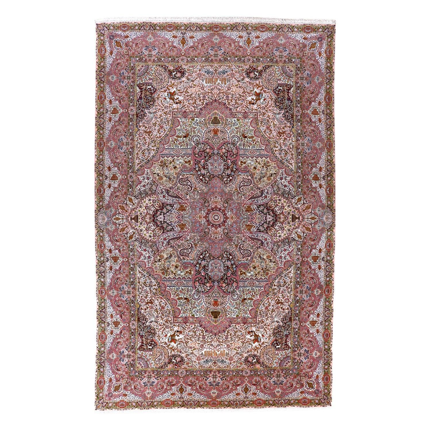Tappeto persiano Tabriz Khiyabani vintage in kork e seta - Dimensioni: 26'9 X 16'9
