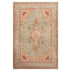 Vintage Persian Tabriz Large Silk And Wool Rug. Size: 11 ft 2 in x 16 ft 4 in