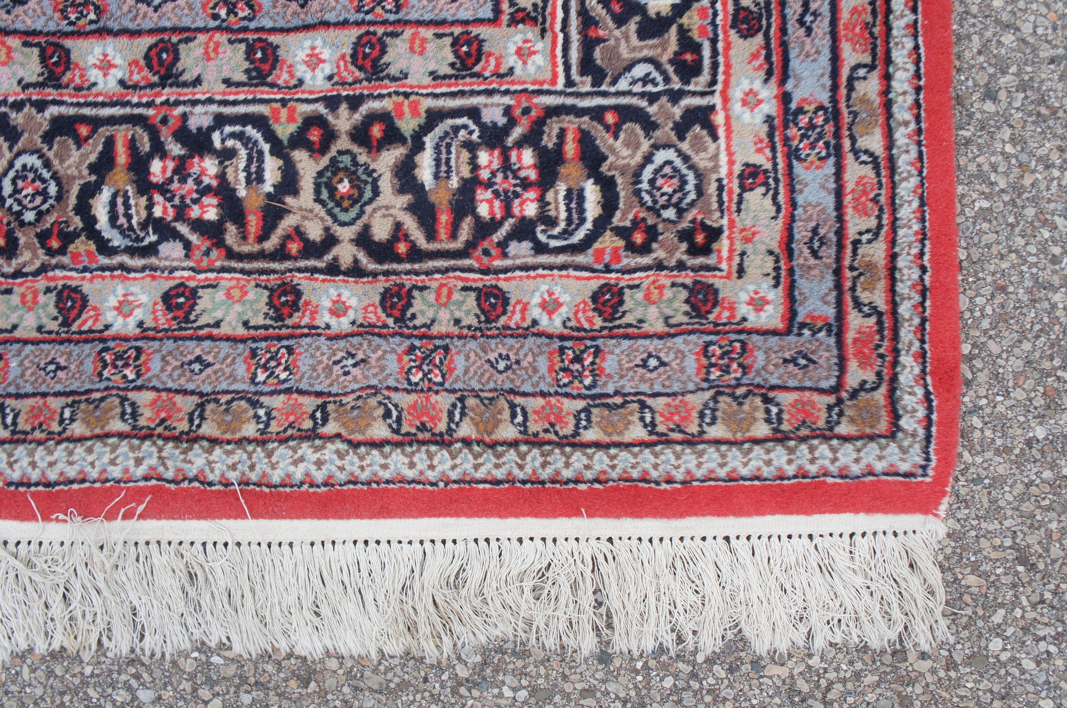 Vintage Persian Tabriz Mahi Hand Knotted Wool Medallion Area Rug Carpet 2