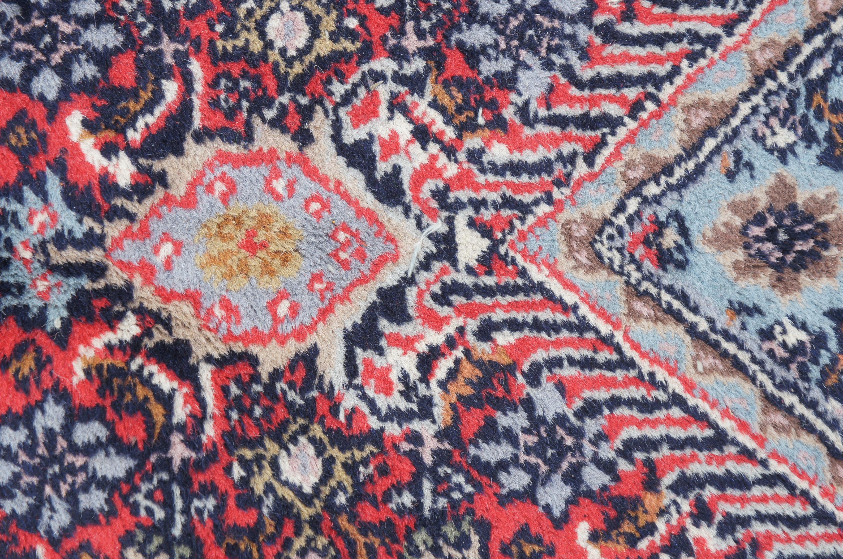 Vintage Persian Tabriz Mahi Hand Knotted Wool Medallion Area Rug Carpet 3