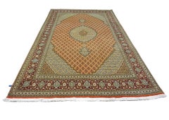 Vintage Persisch Tabriz Mahi Wolle 6x10 Terrecota & Olive Handmade Area Rug