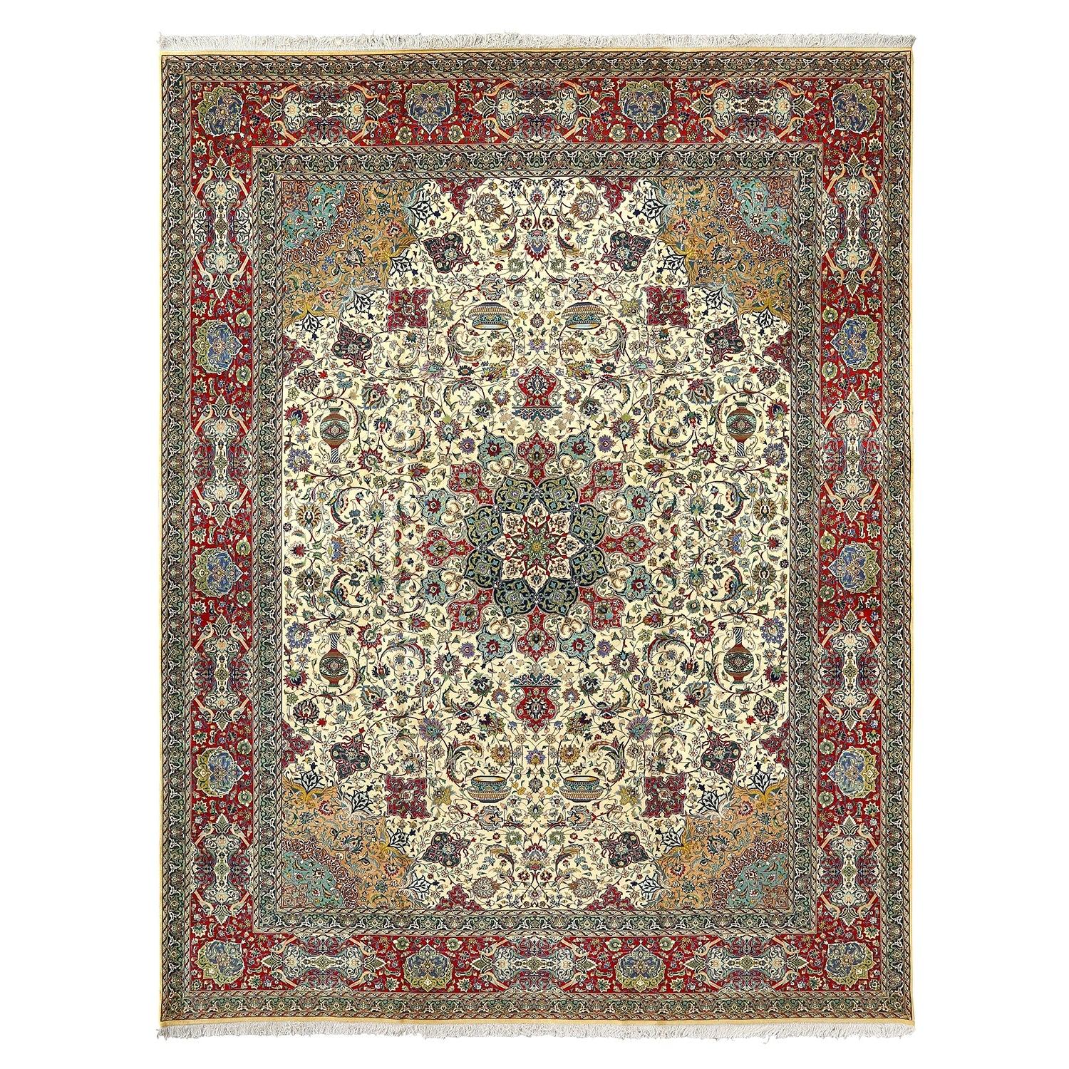 Vintage Persian Tabriz Nami Rug - Size: 15'5 X 11'9
