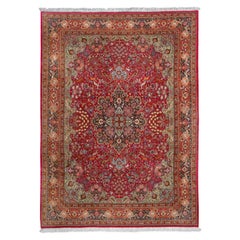 Tapis persan Tabriz Nezam vintage en laine et soie - Taille : 13'5 X 9'10