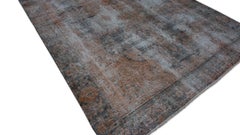 Vintage Persian Tabriz Overdyed in Pale Rust and Grey Wool Rug 5'11''x8'11''