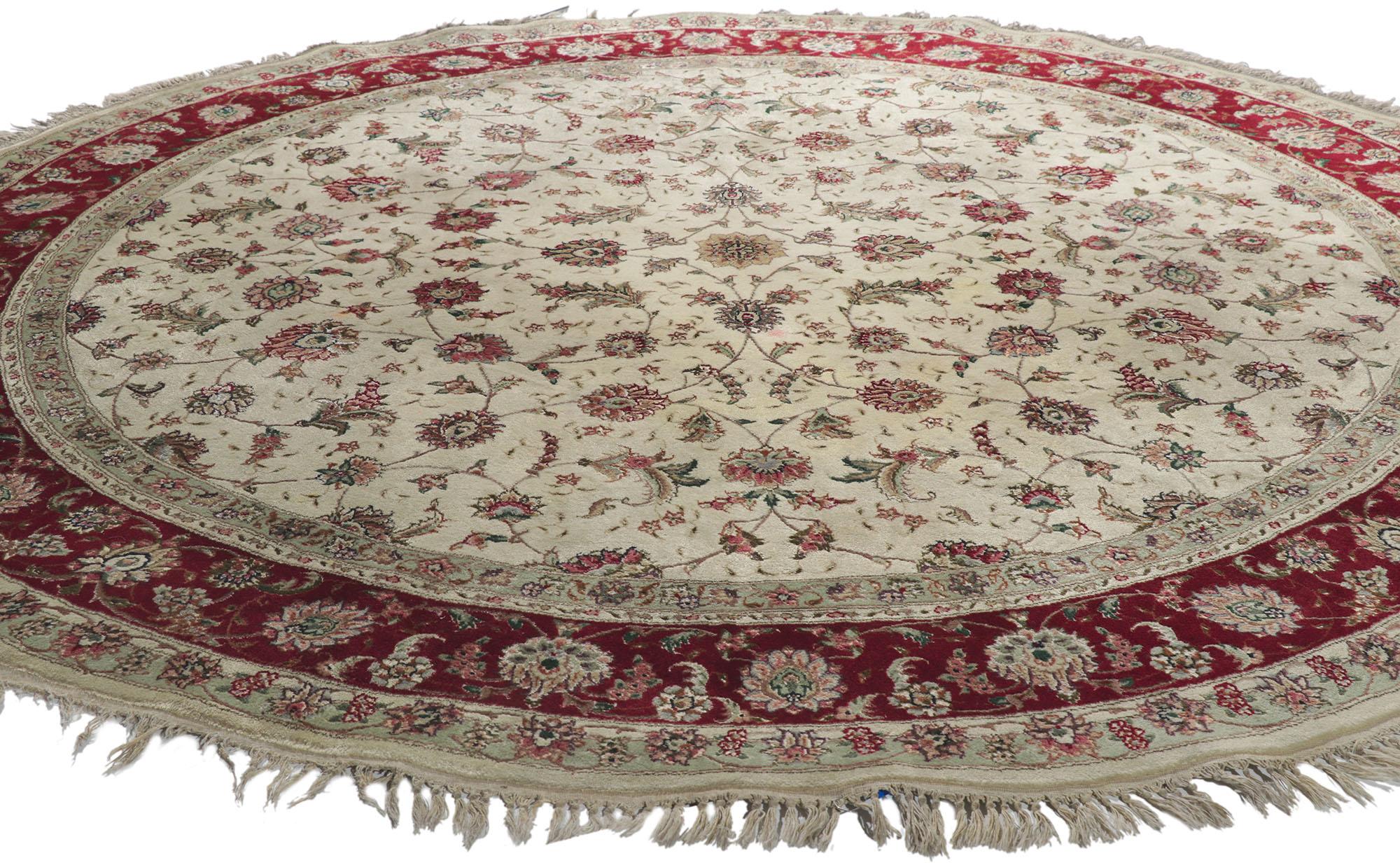 Alfombra redonda persa vintage Tabriz paquistaní Pakistaní en venta