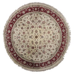Vintage Persian Tabriz Pakistani Round Area Rug