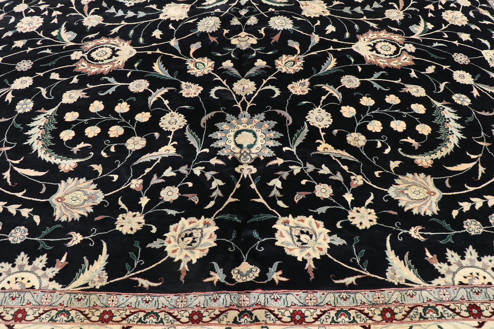 Hand-Knotted Vintage Persian Tabriz Pakistani Rug with Neoclassical Baroque Style For Sale
