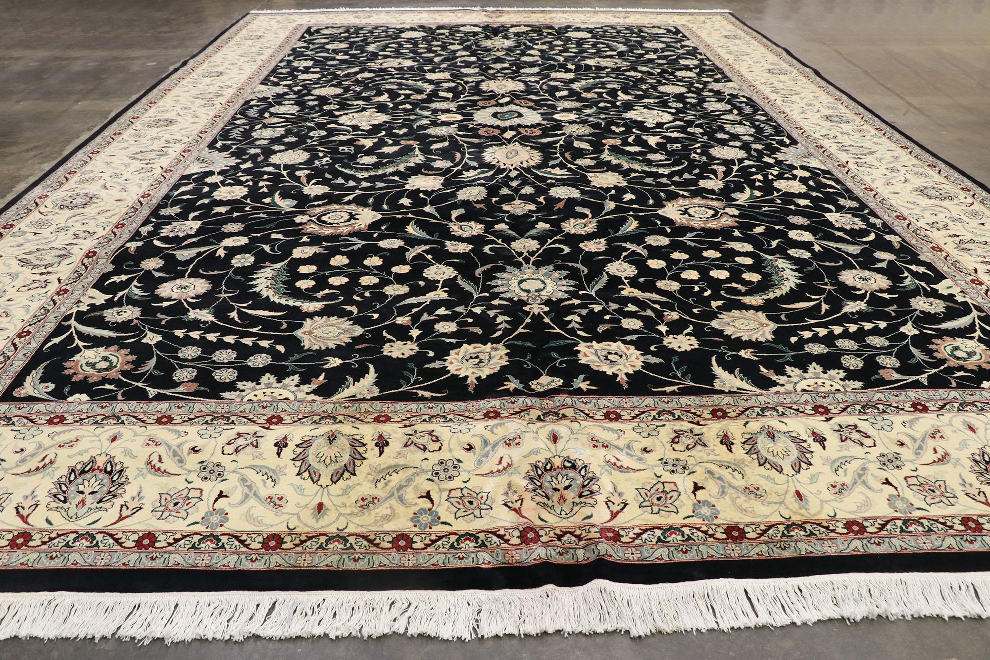 Wool Vintage Persian Tabriz Pakistani Rug with Neoclassical Baroque Style For Sale