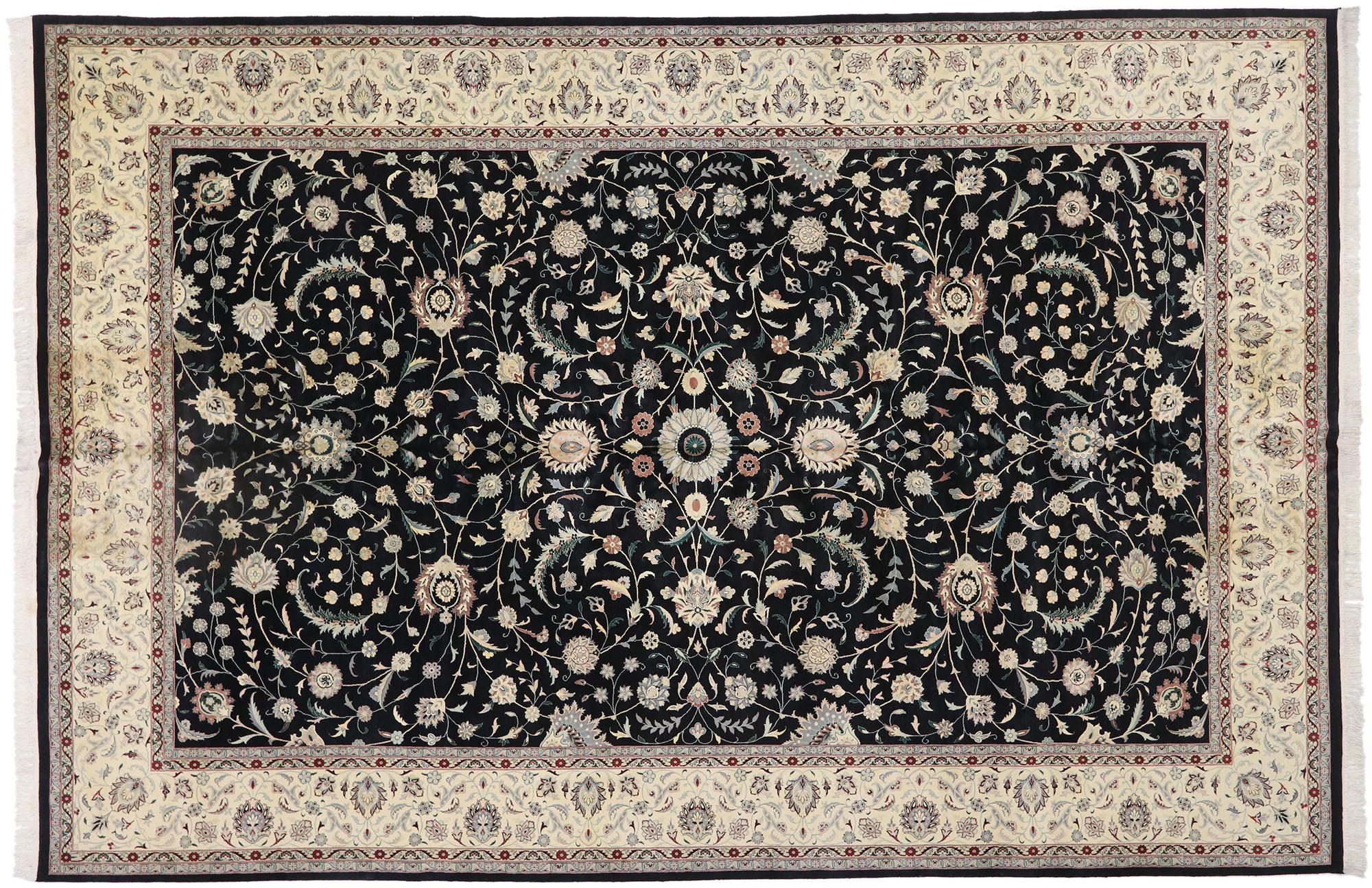 Vintage Persian Tabriz Pakistani Rug with Neoclassical Baroque Style For Sale 2