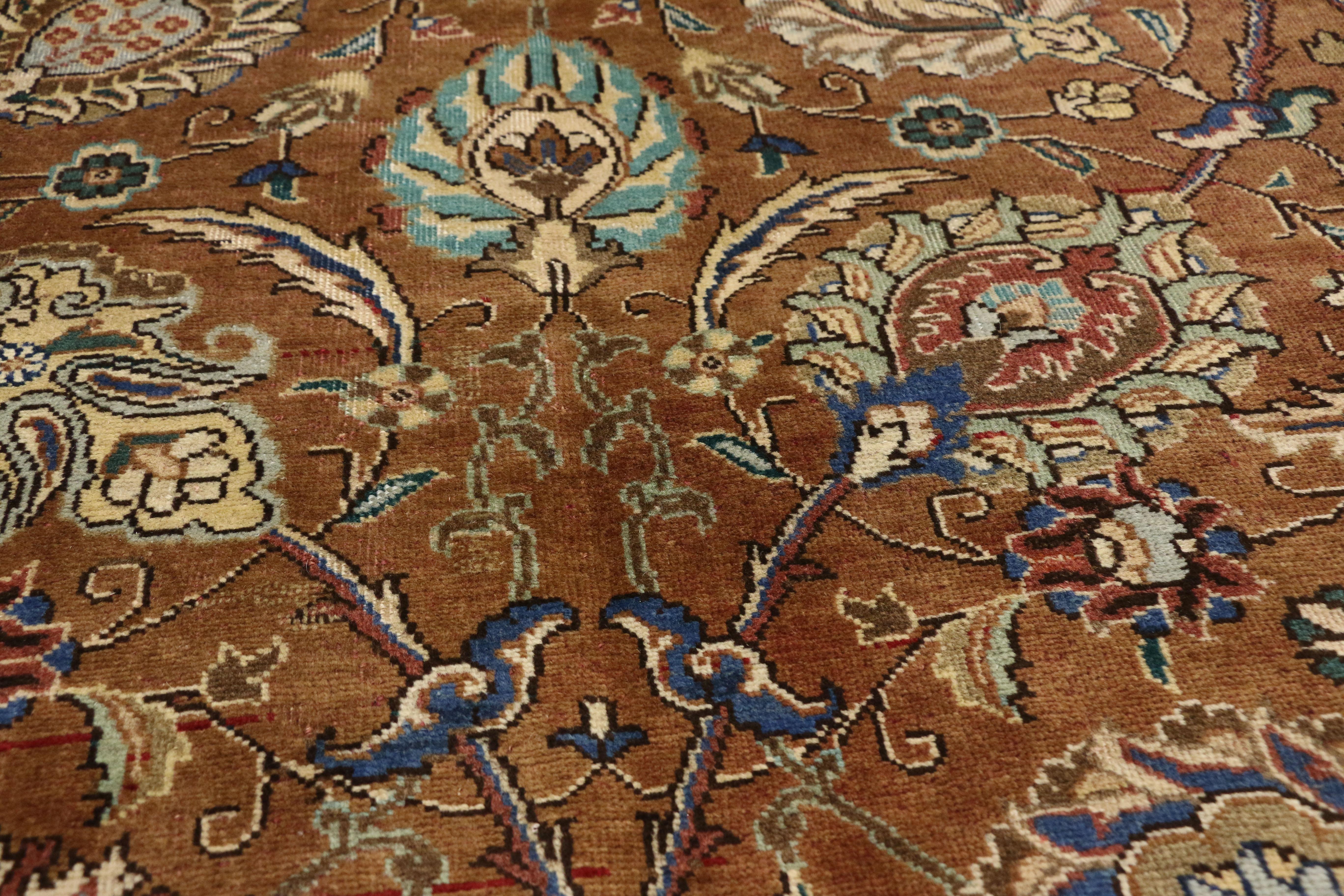 20th Century Vintage Persian Tabriz Palace Rug with Arabesque Art Nouveau Style For Sale