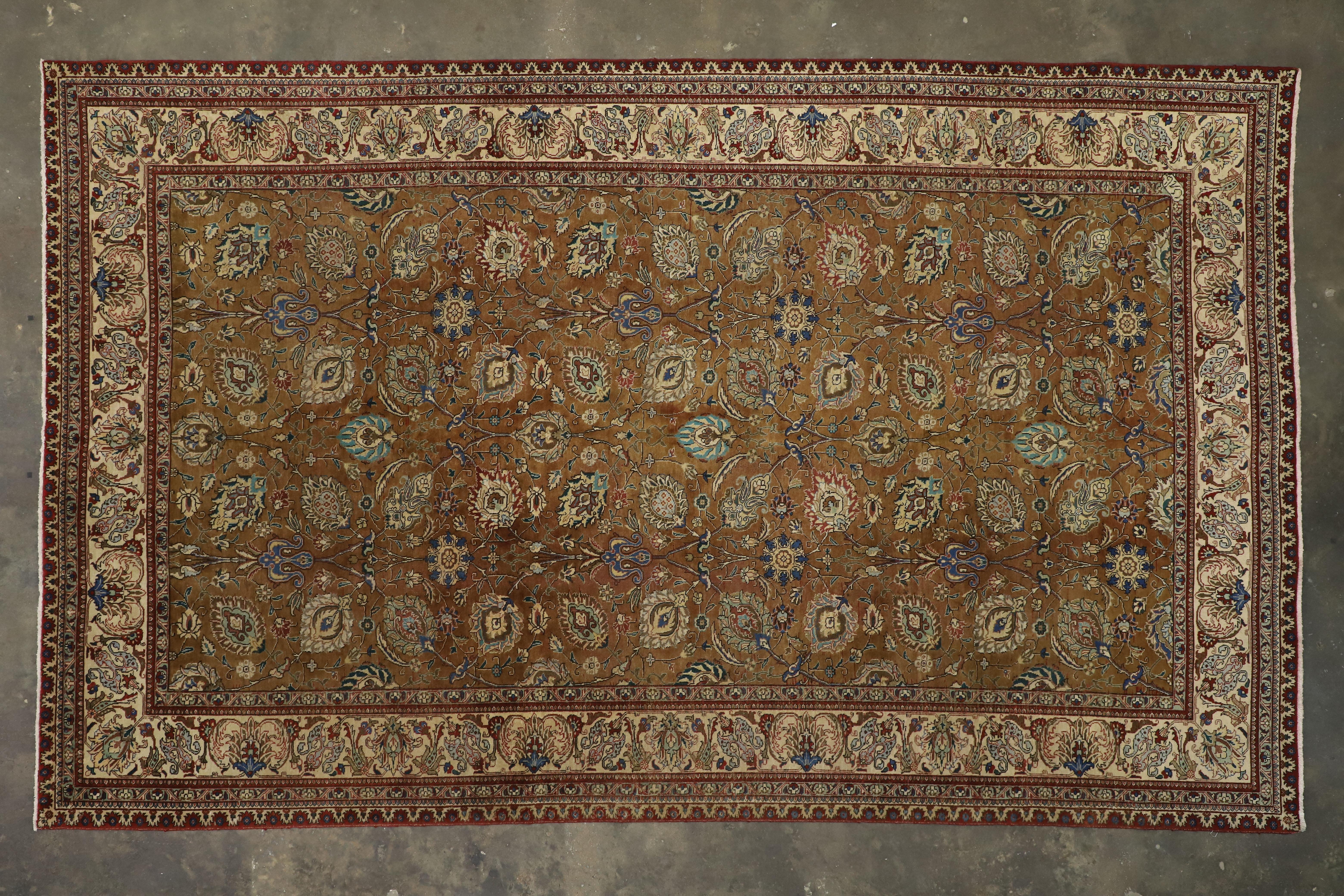 Vintage Persian Tabriz Palace Rug with Arabesque Art Nouveau Style For Sale 8