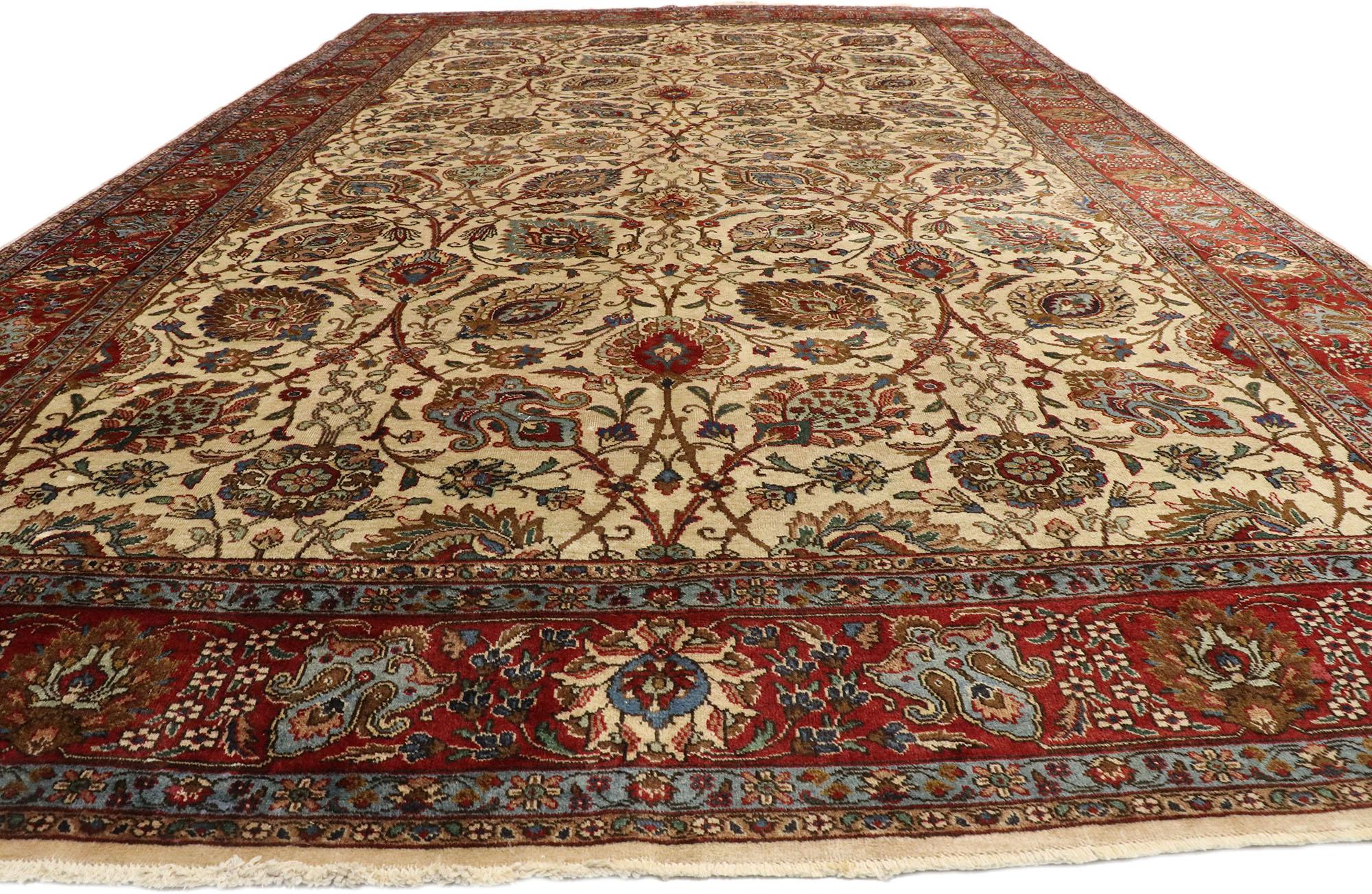 Hand-Knotted Vintage Persian Tabriz Palace Rug with Federal American Colonial Style For Sale