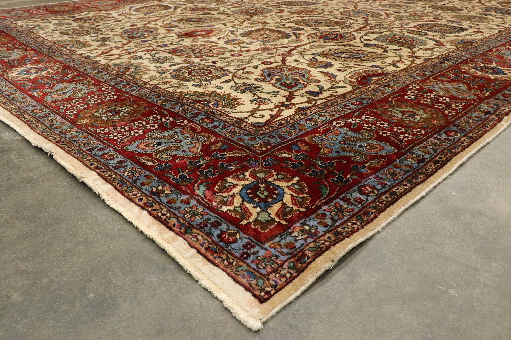 Wool Vintage Persian Tabriz Palace Rug with Federal American Colonial Style For Sale