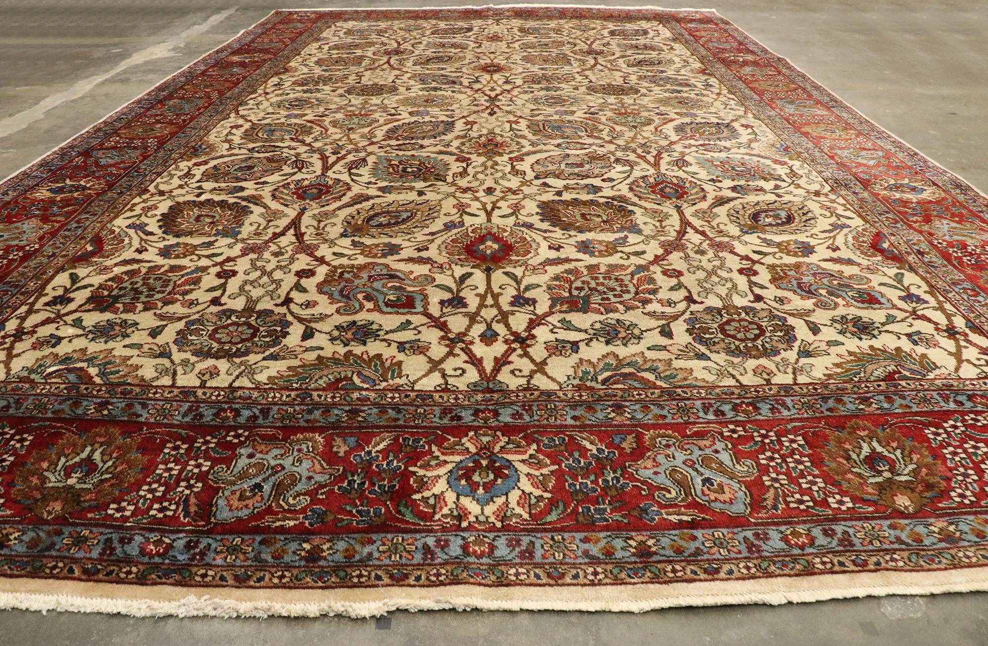 Vintage Persian Tabriz Palace Rug with Federal American Colonial Style For Sale 1