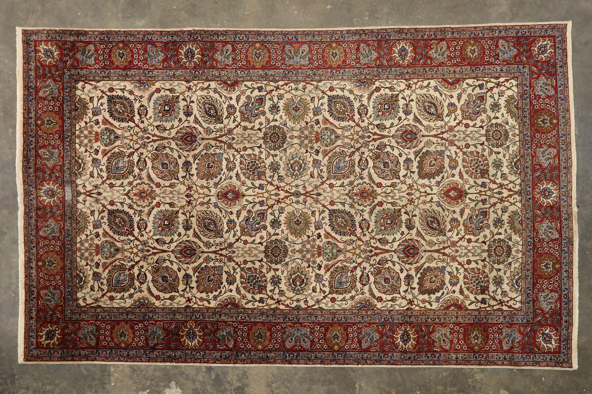 Vintage Persian Tabriz Palace Rug with Federal American Colonial Style For Sale 2