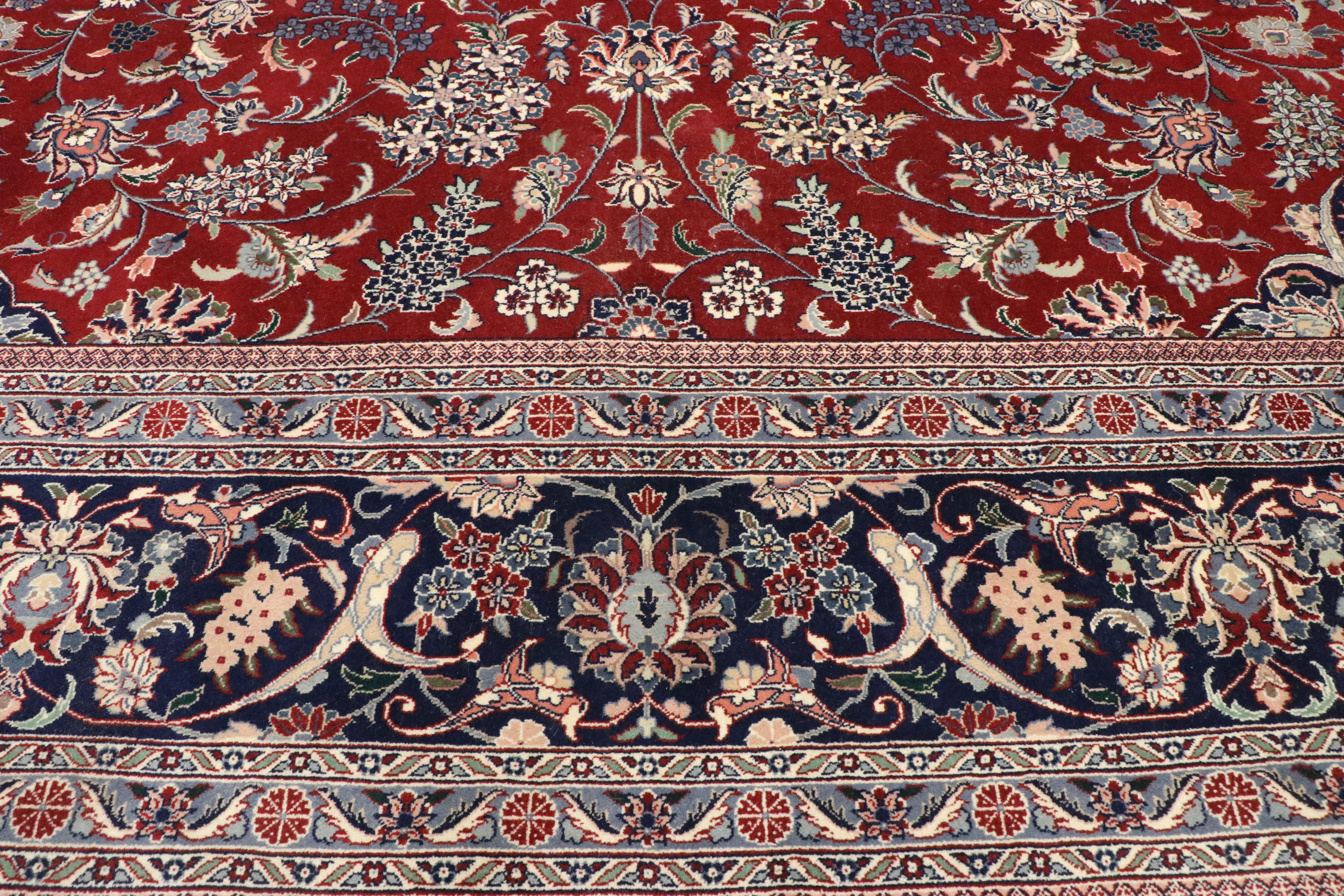Vintage Persian Tabriz Palace Rug with Jacobean Elizabethan Style In Good Condition For Sale In Dallas, TX