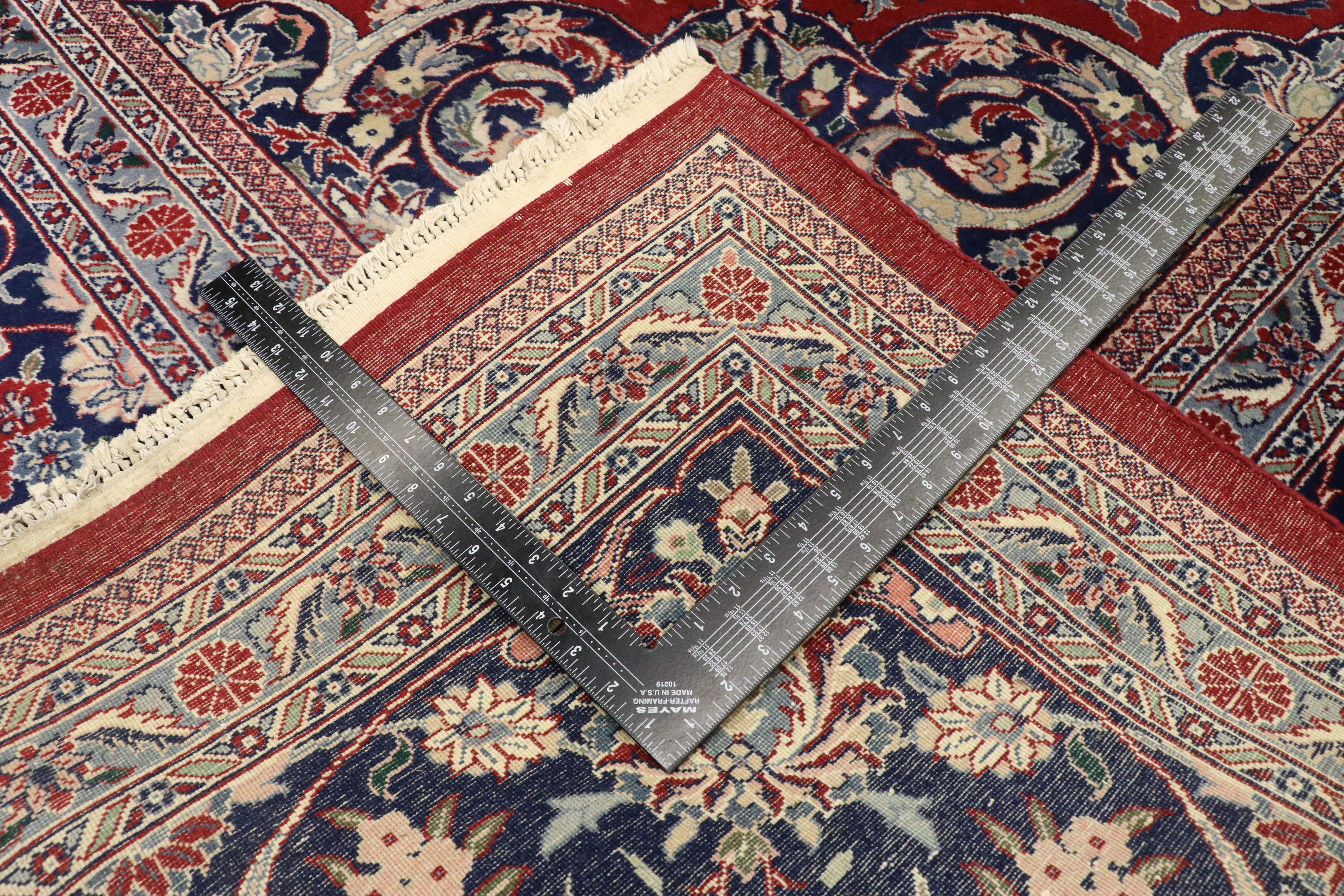 20th Century Vintage Chinese Tabriz Wool and Silk Carpet, 11'11 x 17'11 For Sale