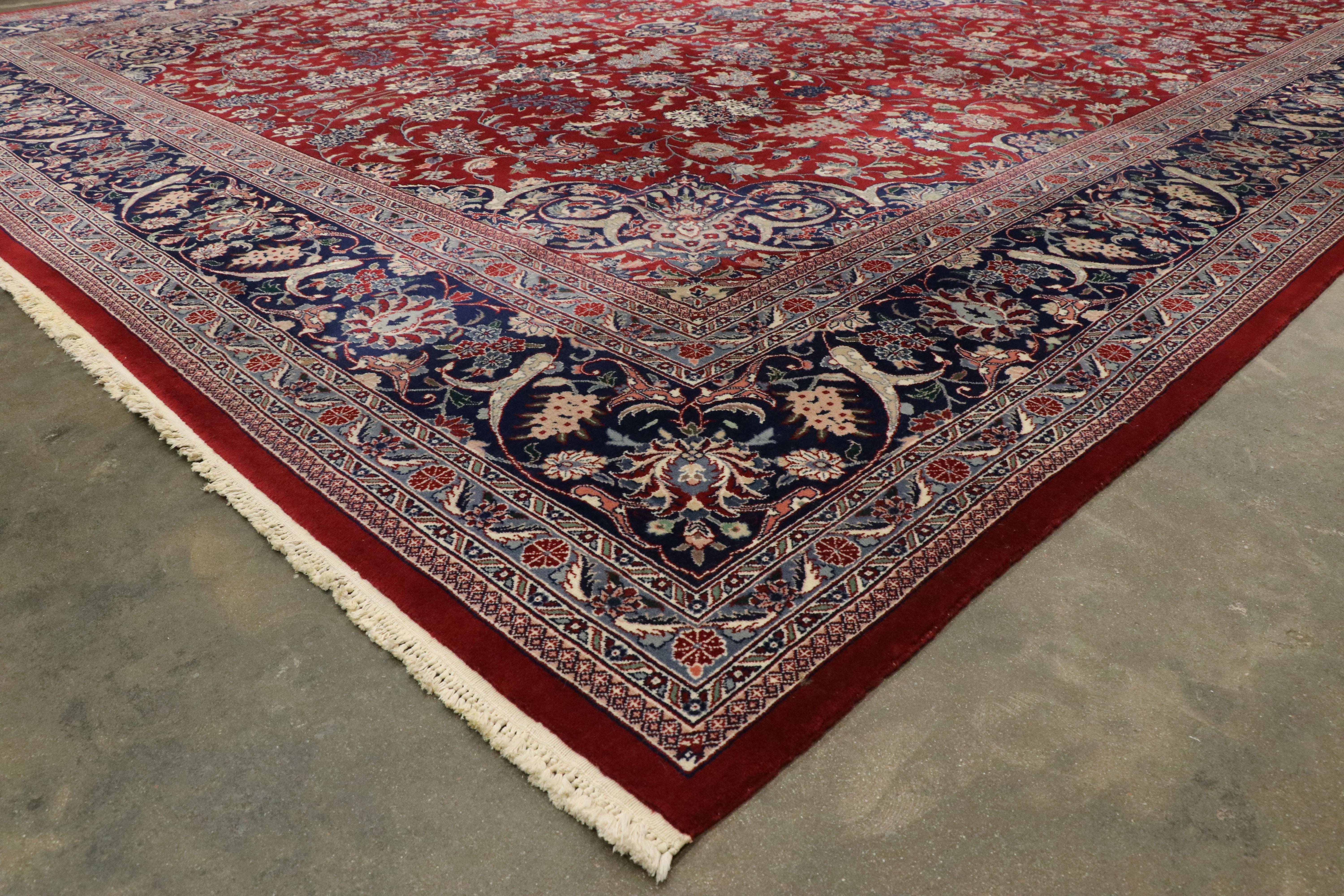 Wool Vintage Persian Tabriz Palace Rug with Jacobean Elizabethan Style For Sale