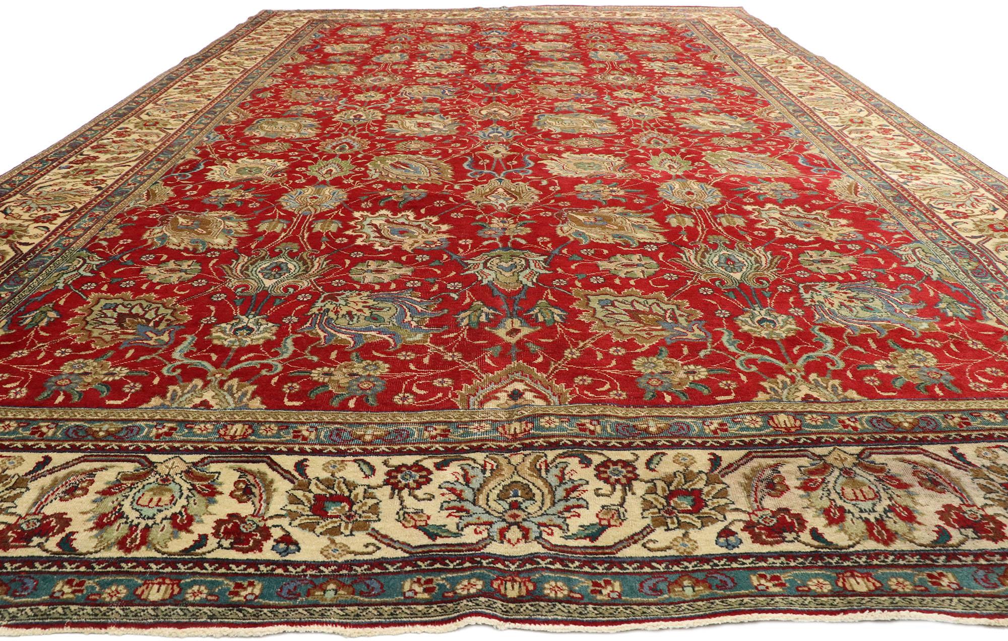 Hand-Knotted Vintage Persian Tabriz Palace Rug with Traditional Colonial and Federal Style For Sale
