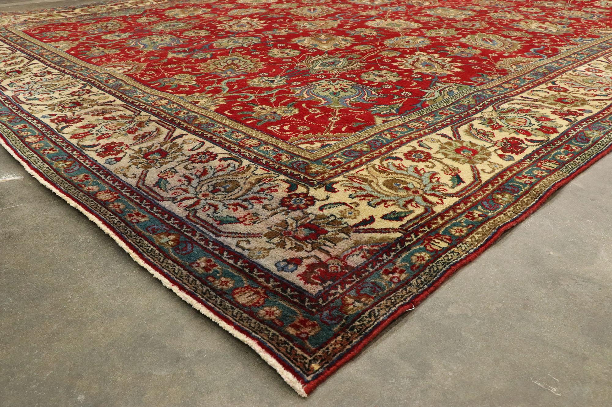 Wool Vintage Persian Tabriz Palace Rug with Traditional Colonial and Federal Style For Sale